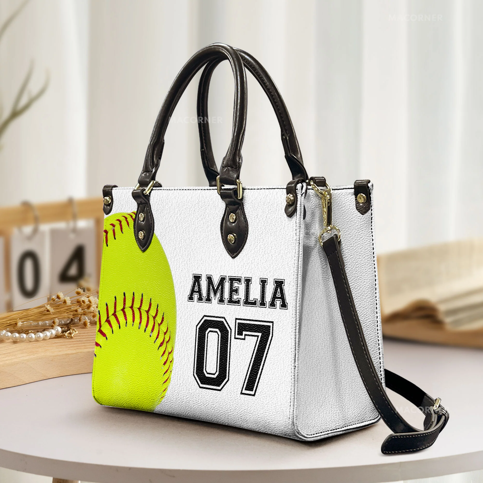 Sport Name Initial - Personalized Leather Bag - Image 4