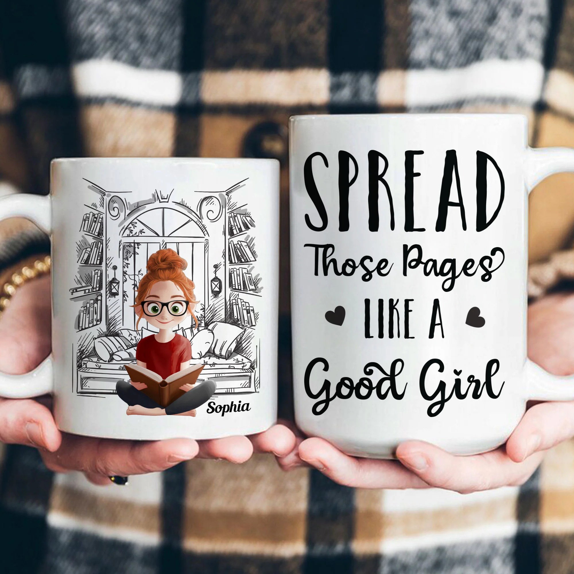Spread Those Pages Like A Good Girl - Personalized Mug - Image 3