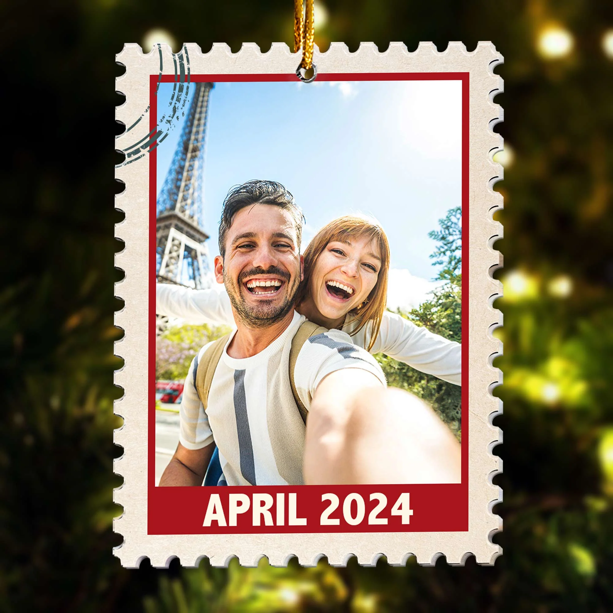 Stamp Family - Personalized Acrylic Photo Ornament - Image 2