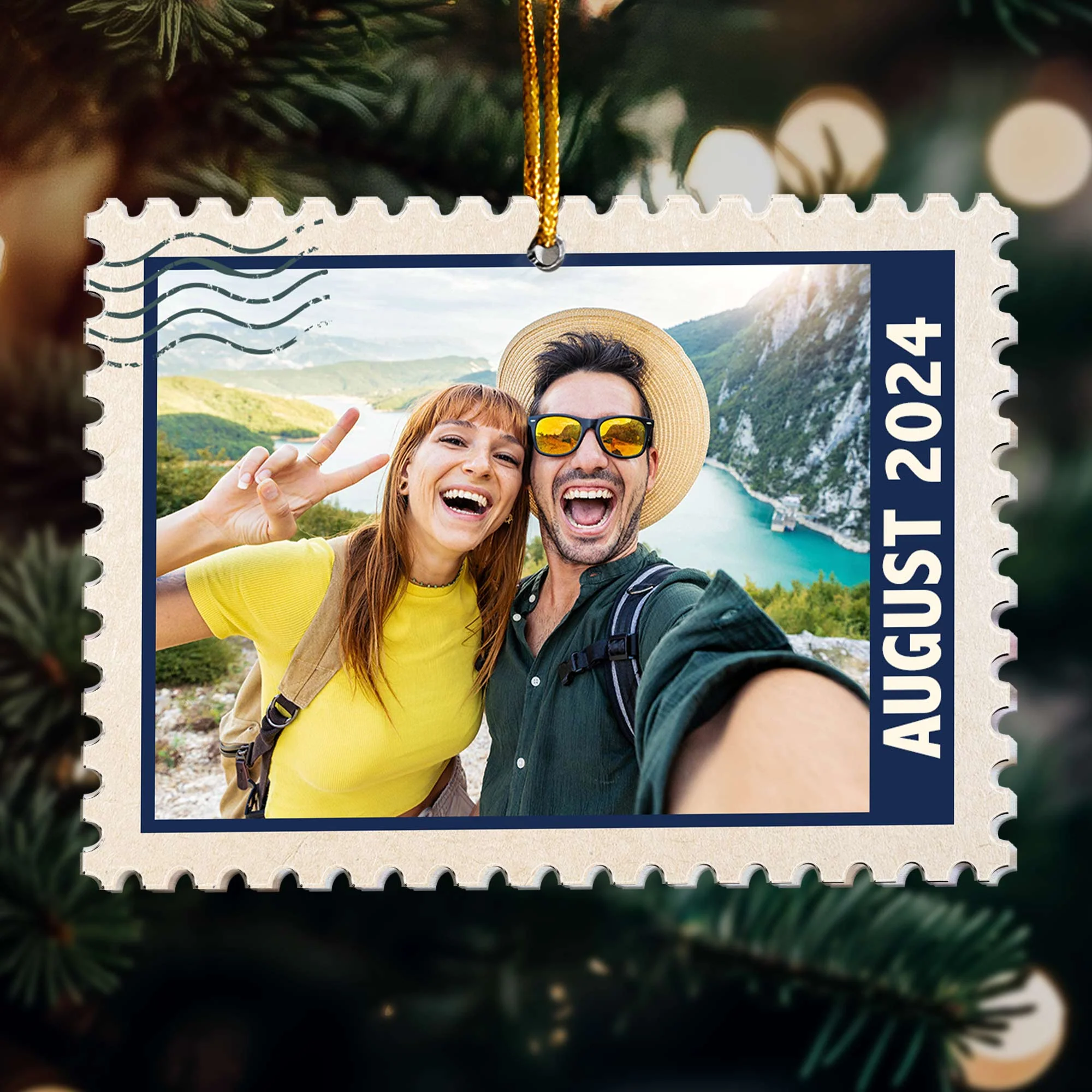 Stamp Family - Personalized Acrylic Photo Ornament - Image 4