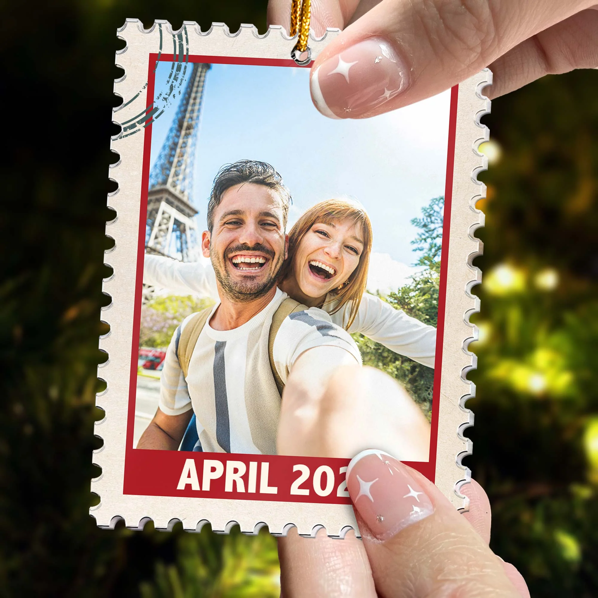 Stamp Family - Personalized Acrylic Photo Ornament - Image 5