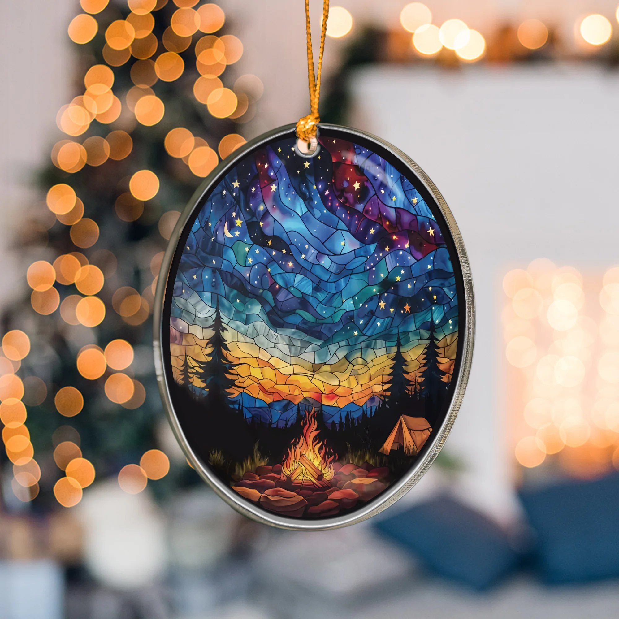 Starry Campfire 2D Flat - Acrylic Ornament - Image 3