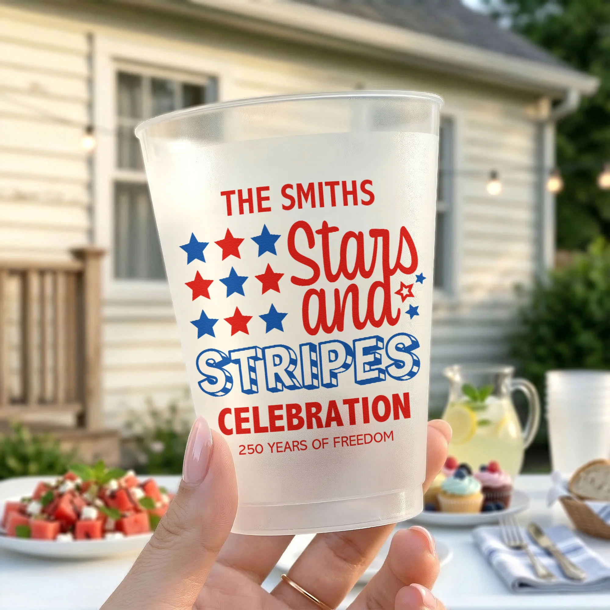 Stars And Stripes Celebration 250 Years Of Freedom - Personalized Cups - Image 2
