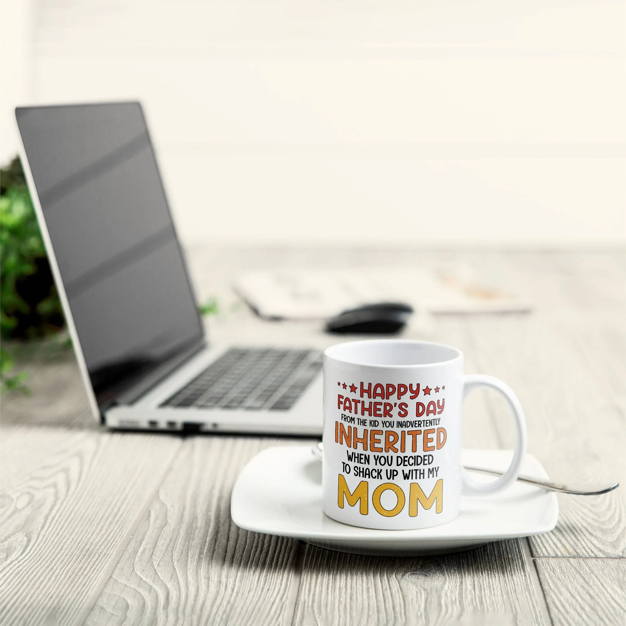 Stepped Up Dad Father's Day From Kids Inadvertently Inherited - Personalized Mug - Image 2