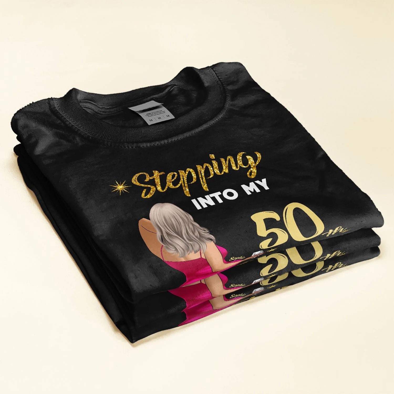 Stepping In To 50th Birthday Like A Boss - Personalized Shirt - Birthday Gift For Family And Friends - Image 2