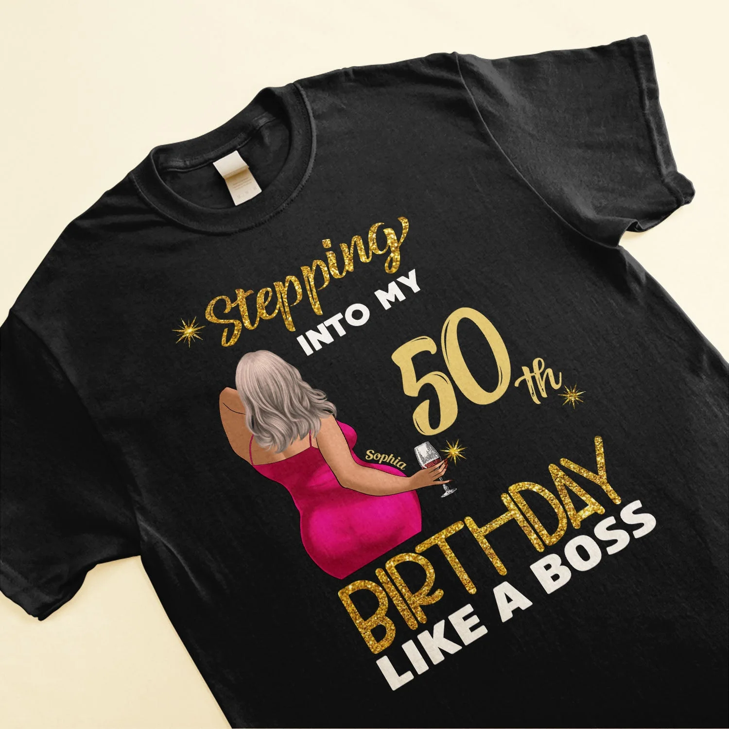 Stepping In To 50th Birthday Like A Boss - Personalized Shirt - Birthday Gift For Family And Friends - Image 3