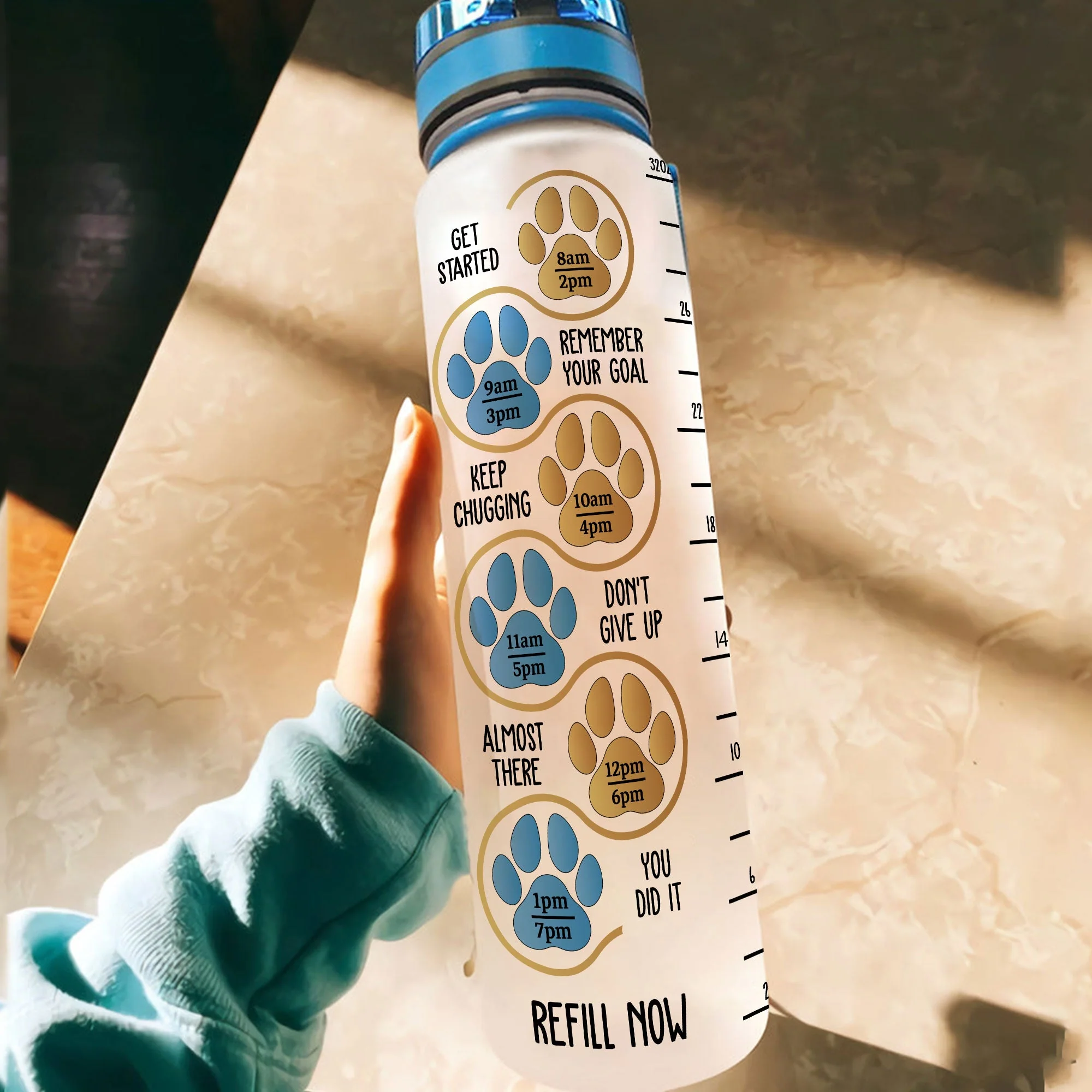 Stop Slacking Drink More Water - Personalized Photo Water Tracker Bottle - Image 4