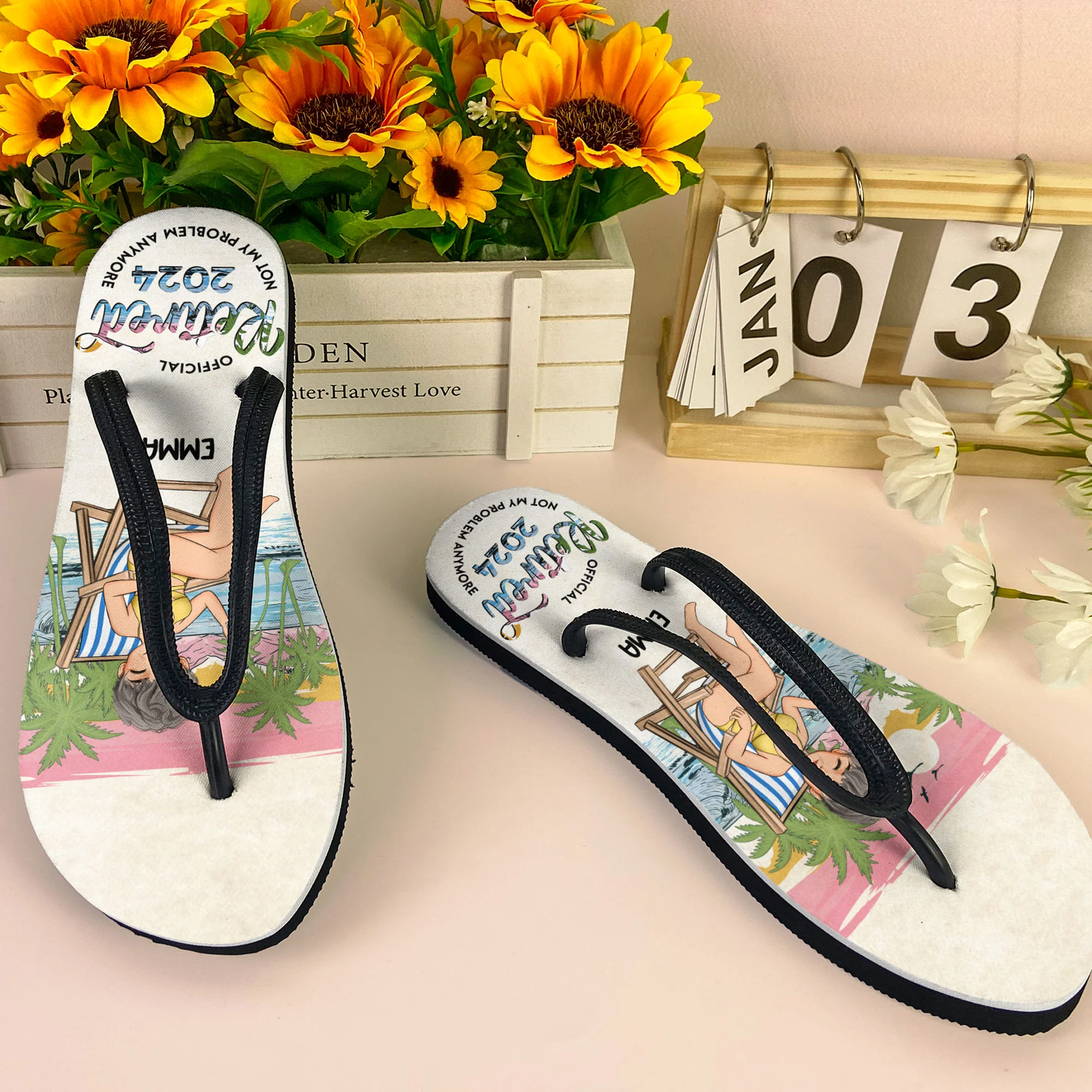 Summer Official Retired 2024 - Personalized Flip Flops - Image 3