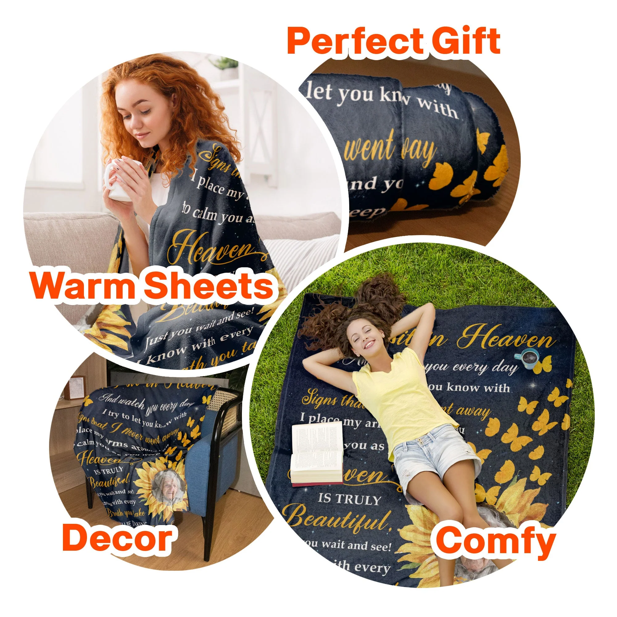 Sunflower Memorial - Personalized Photo Blanket - Image 6