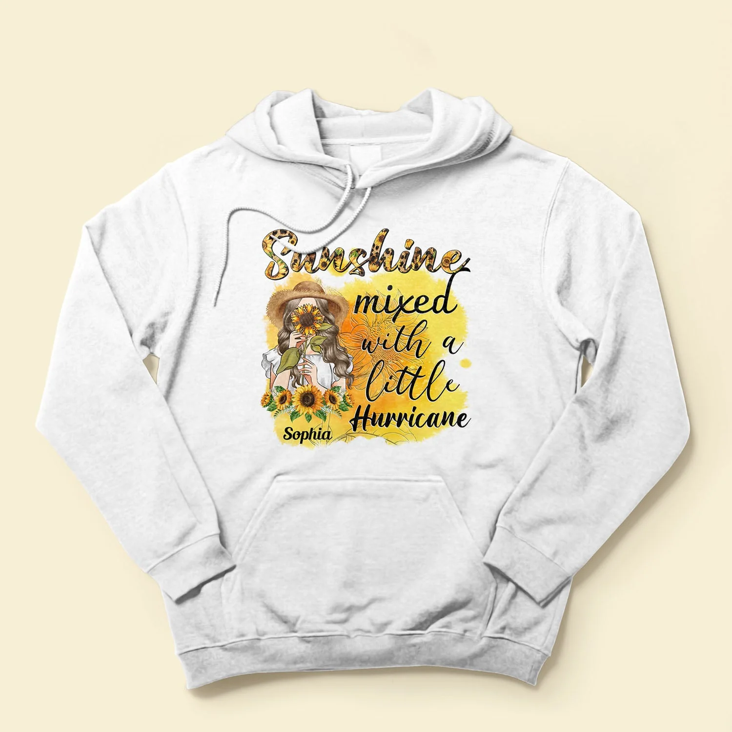 Sunshine Mixed With A Little Hurricane - Personalized shirt - Birthday Gift For Girl, Woman, Hippie, Country Girl - Sunflower Girl - Image 4