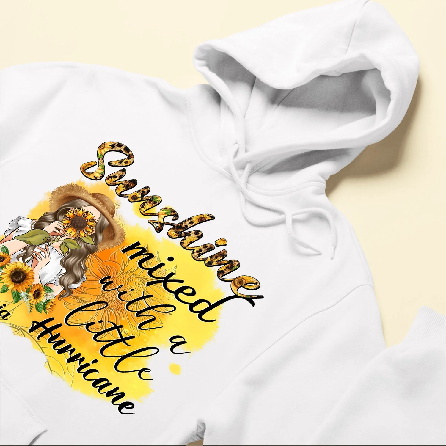 Sunshine Mixed With A Little Hurricane - Personalized shirt - Birthday Gift For Girl, Woman, Hippie, Country Girl - Sunflower Girl - Image 6