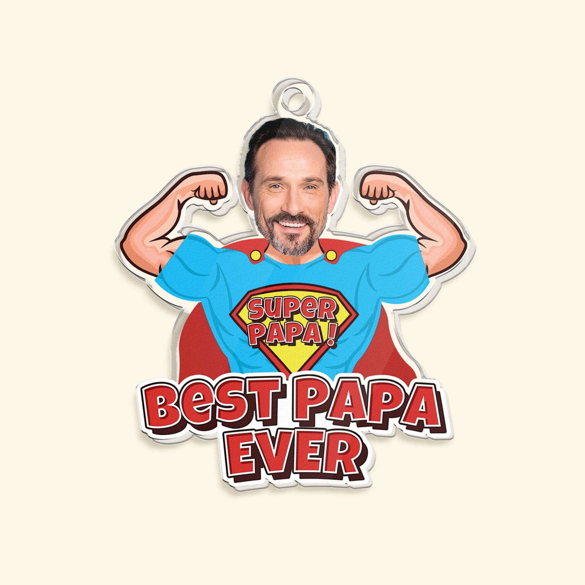 Super Dad For Best Dad Ever - Personalized Acrylic Photo Keychain - Image 5