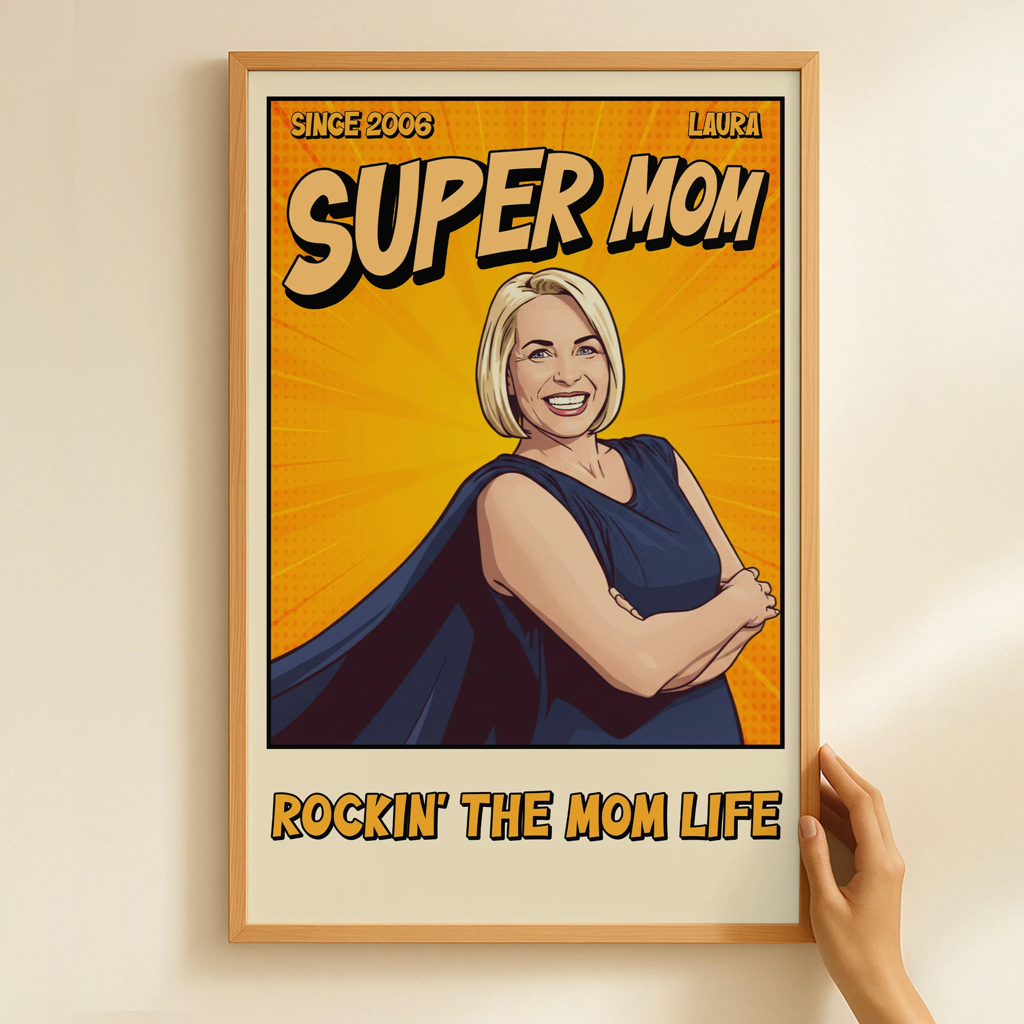 Super Mom Dad Vintage Retro Art Comic Cover - Personalized Poster - Image 6