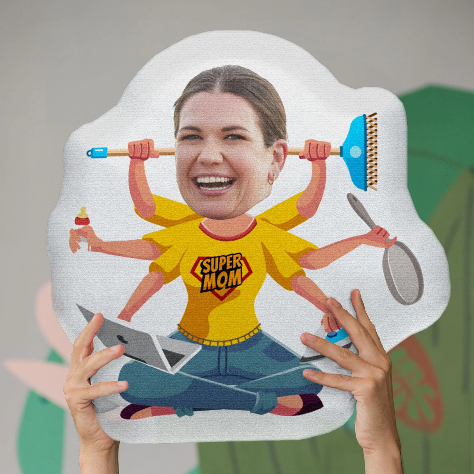 Supermom - Personalized Photo Custom Shaped Pillow - Image 4