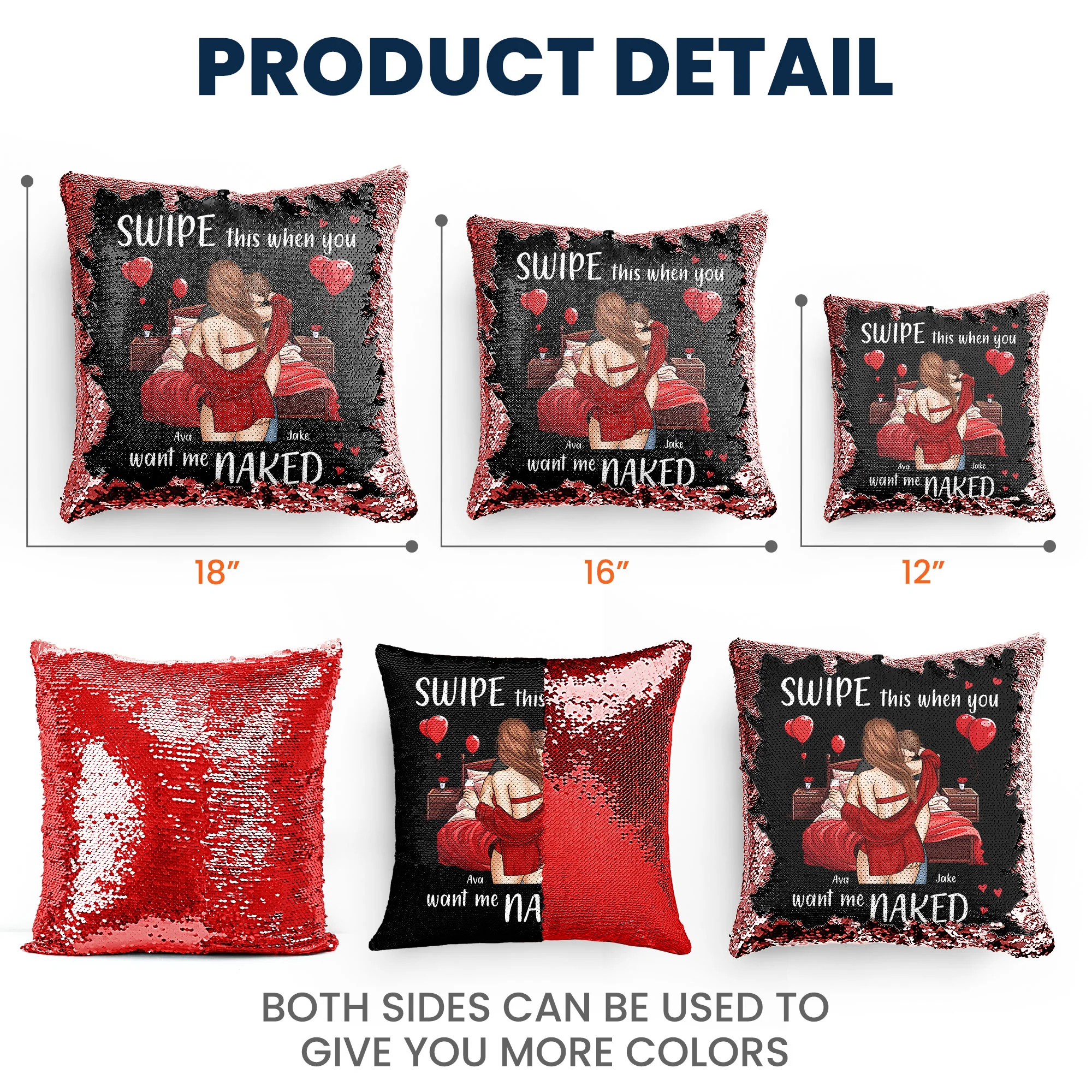 Swipe This When You Want Me Naked - Custom Sequin Pillow - Image 7