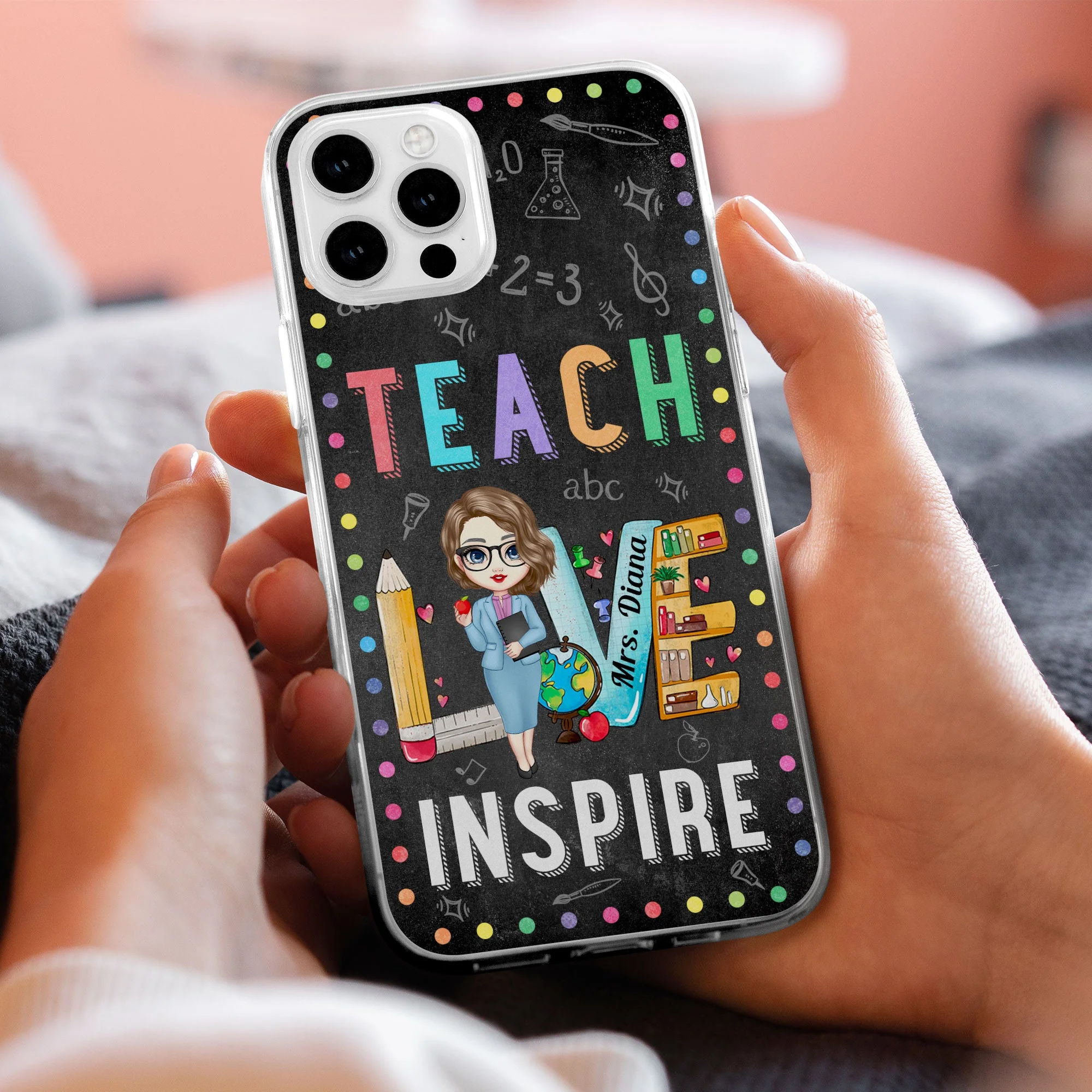 Teach Love Inspire - Personalized Clear Phone Case - Image 2