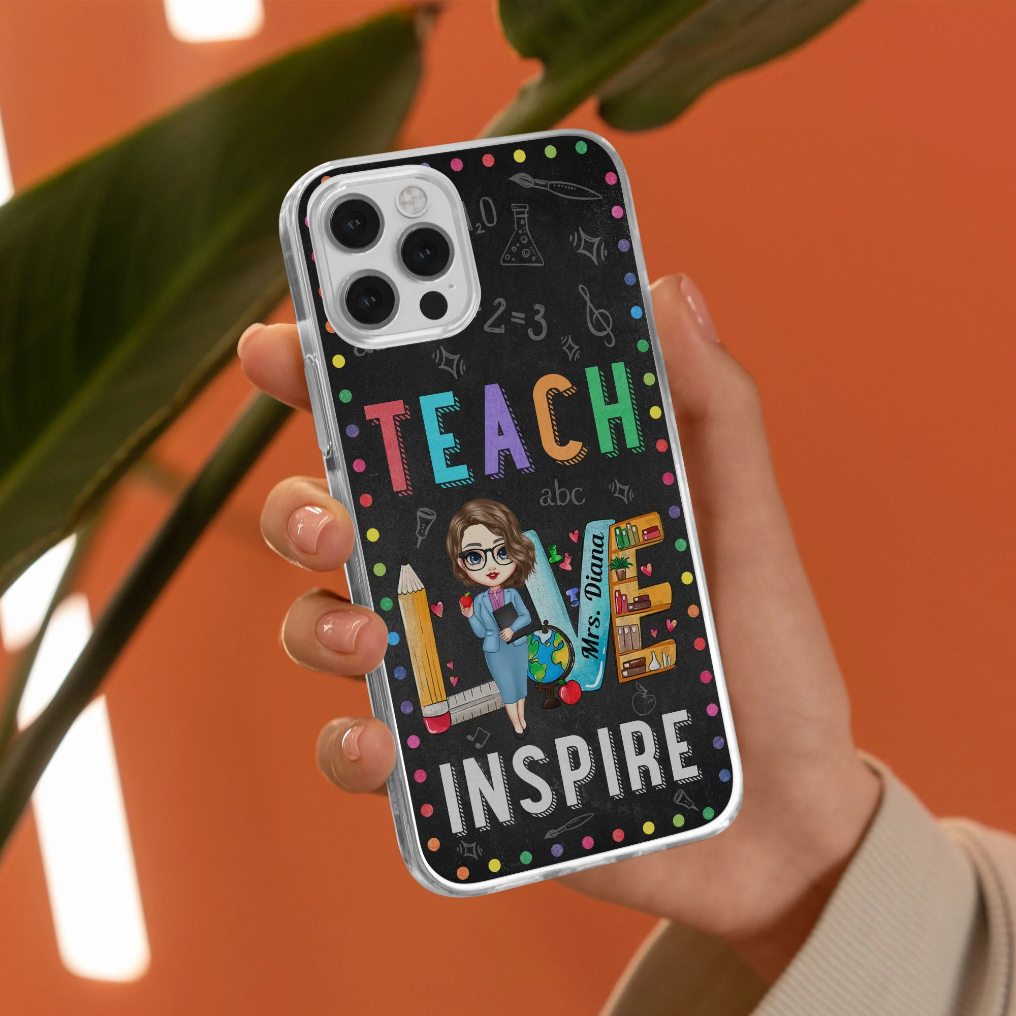 Teach Love Inspire - Personalized Clear Phone Case - Image 3