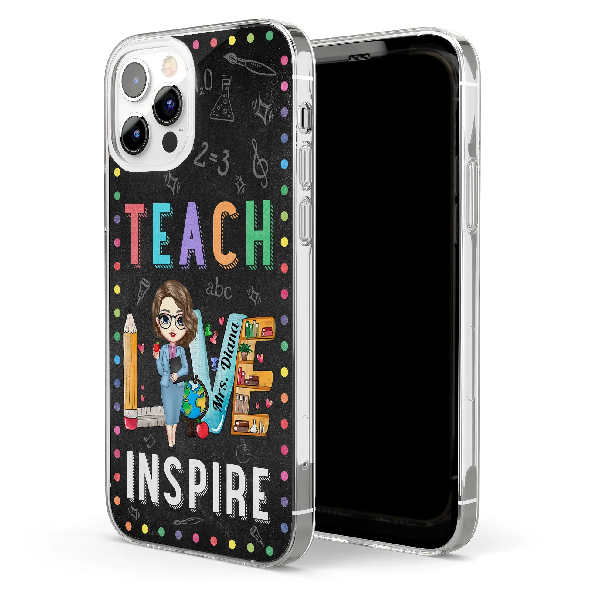 Teach Love Inspire - Personalized Clear Phone Case - Image 4