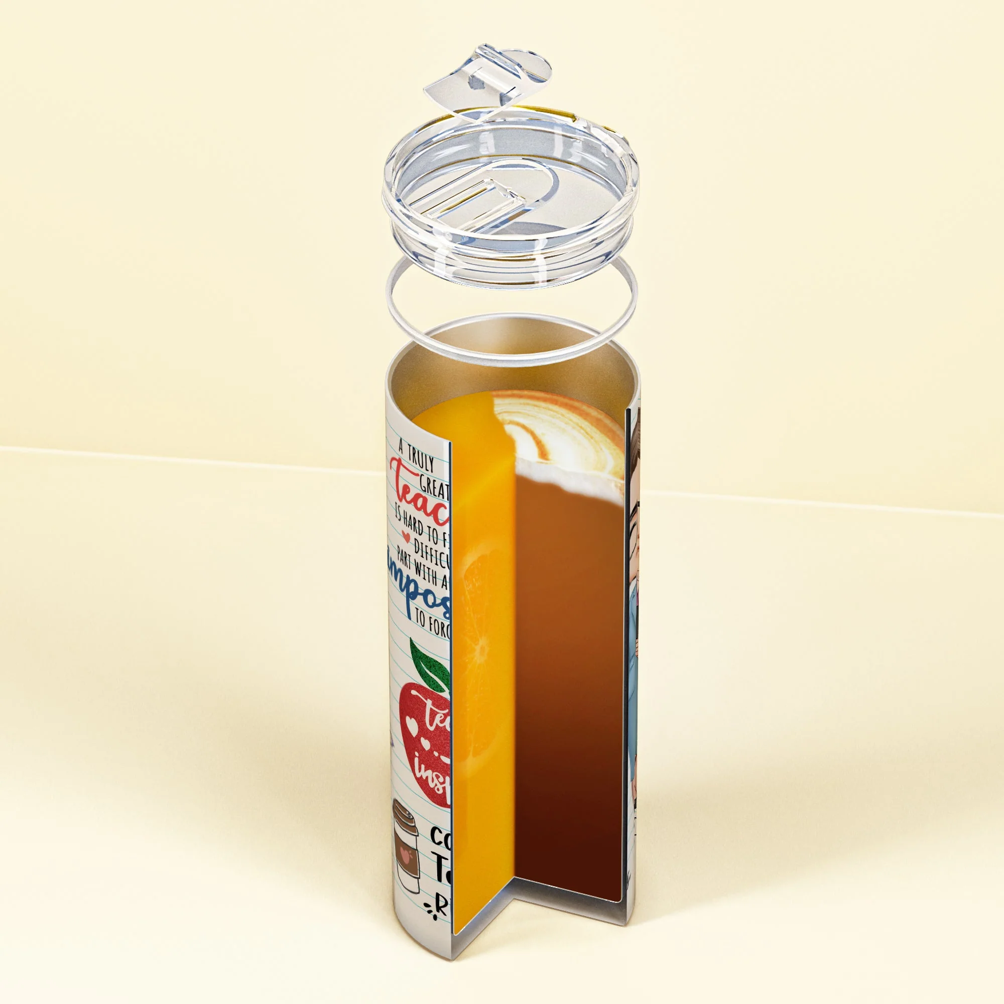 Teach Love Inspire - Personalized Skinny Tumbler - Back To School Gift For Teachers - Image 4