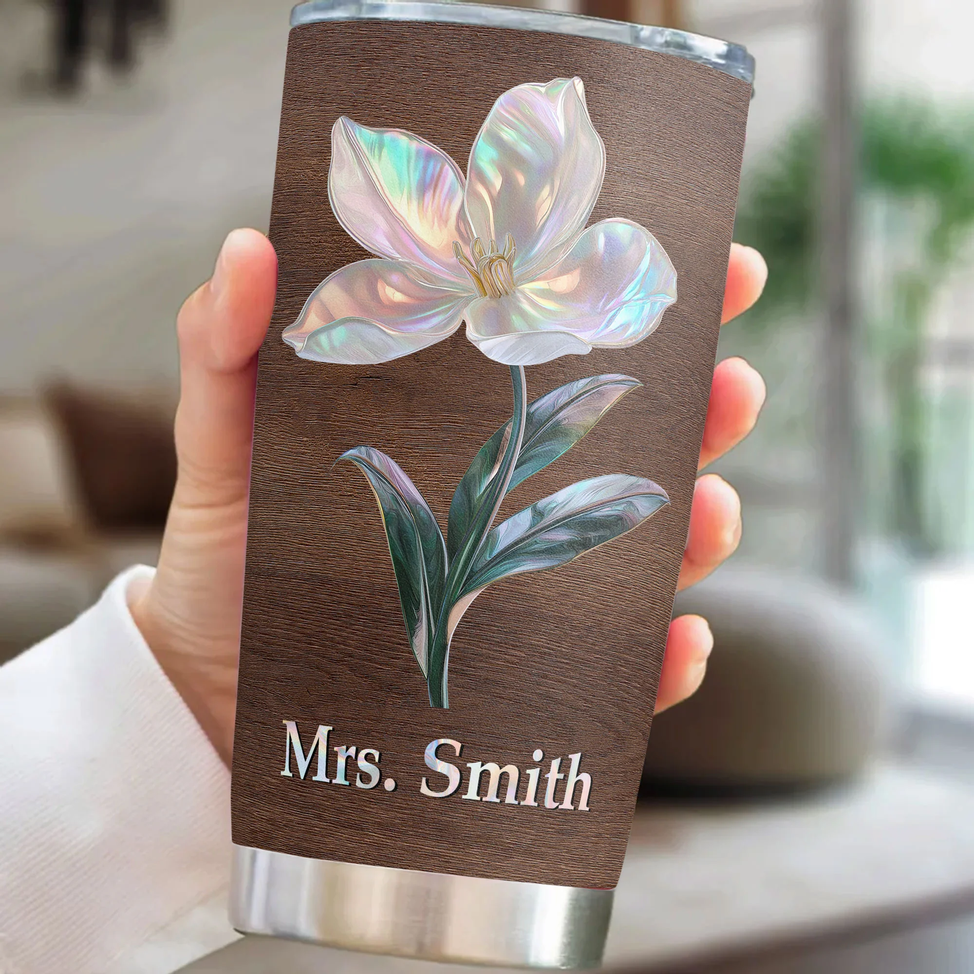 Teach Them Love Them Watch Them Grow Birth Month Flower - Personalized Tumbler Cup - Image 3
