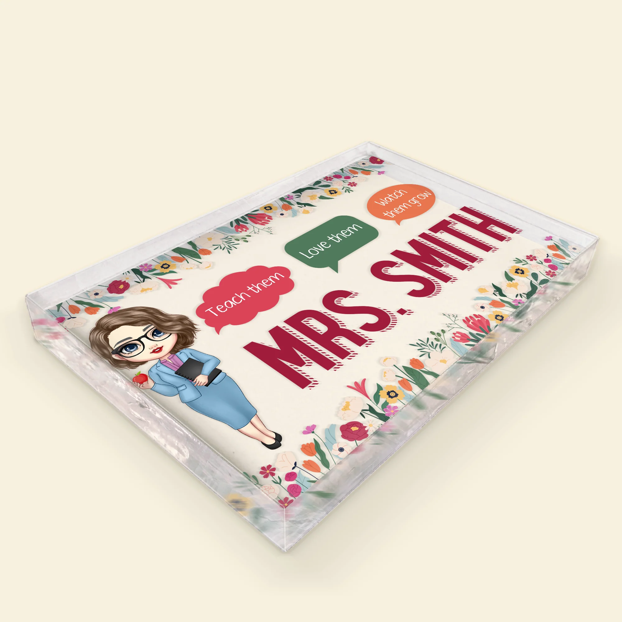 Teach Them Love Them Watch Them Grow - Personalized Rectangle Acrylic Plaque - Image 3