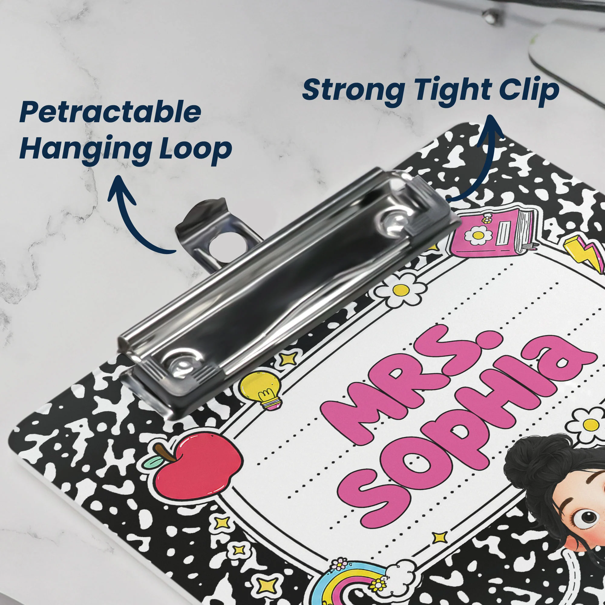 Teacher Cartoon Composition Book - Personalized Clipboard - Image 3