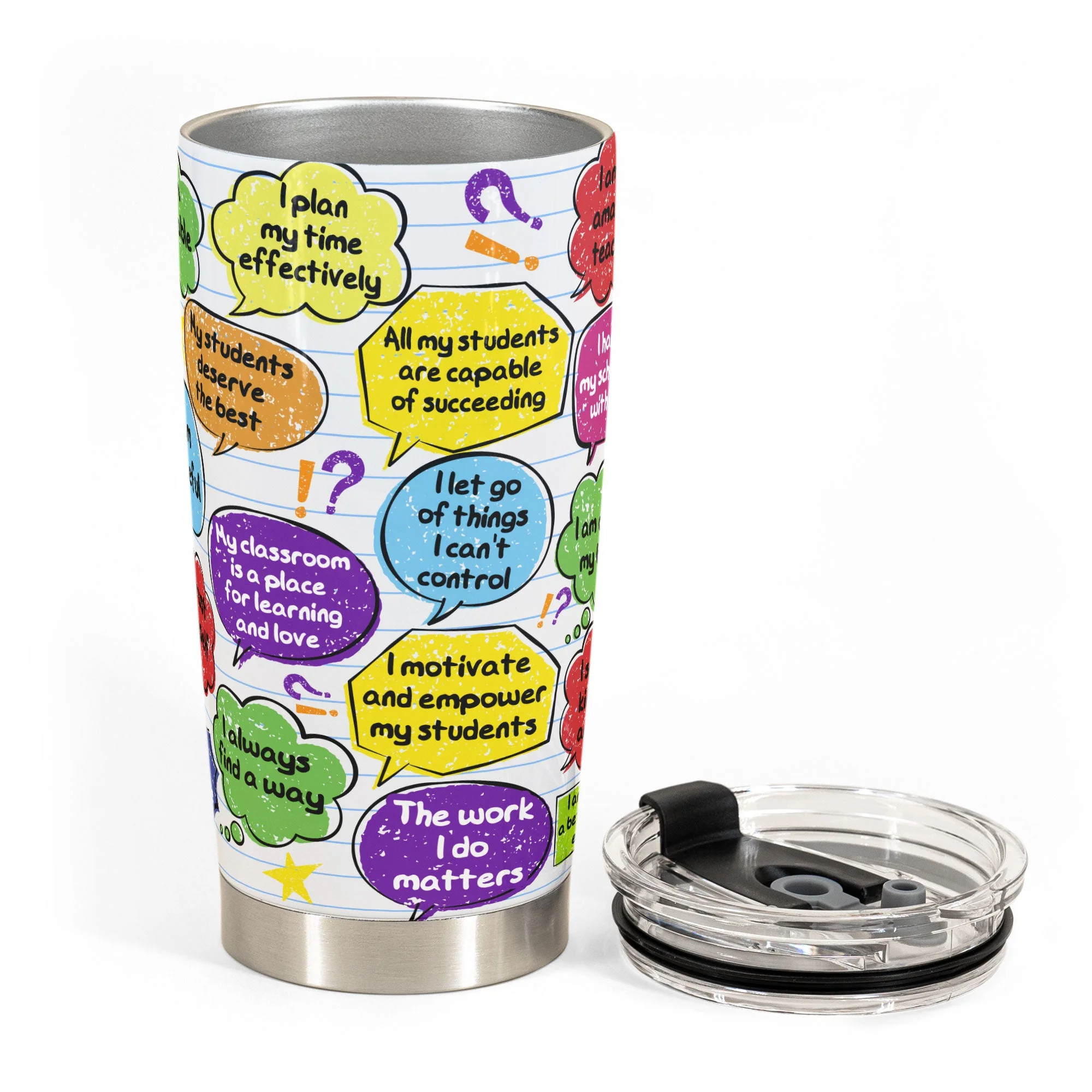 Teacher Daily Affirmations - Personalized Tumbler Cup - Birthday, Back To School Gift For Teachers, Colleagues, New Teacher Gift - Image 3