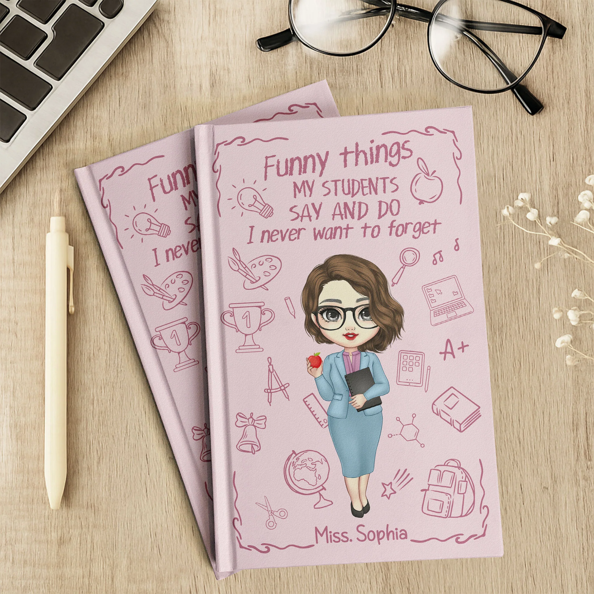 Teacher Gift - Funny Things My Students Say And Do - Personalized Hardcover Journal - Image 5