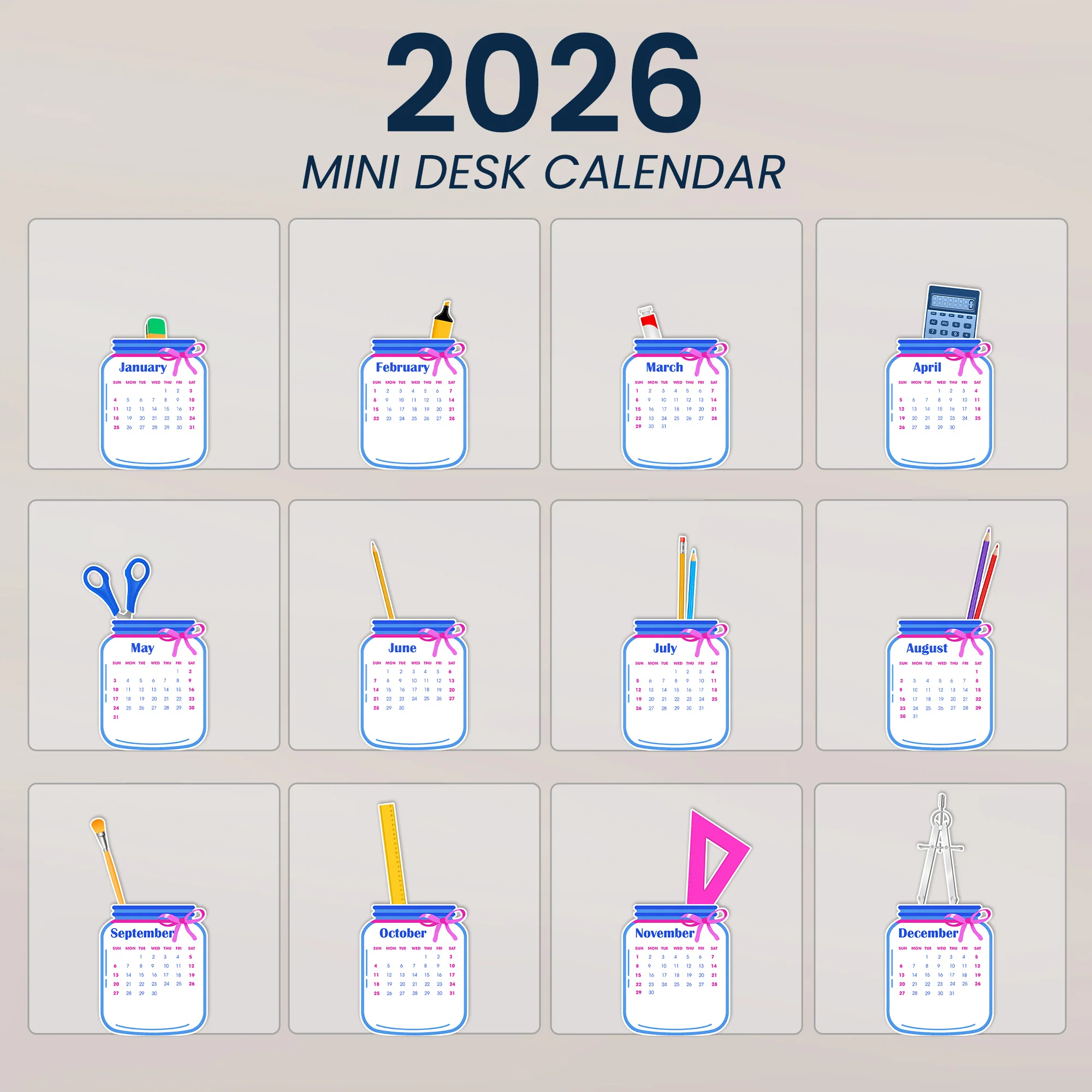 Teacher Personalized Gift - Teacher Desk Decoration - Custom Easel Calendar 2026 - Image 4