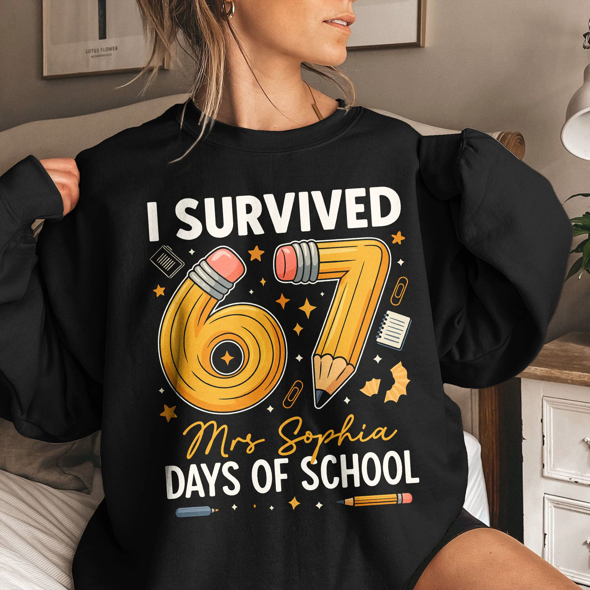 Teacher Survived 67 Days Of School - Personalized Shirt - Image 4