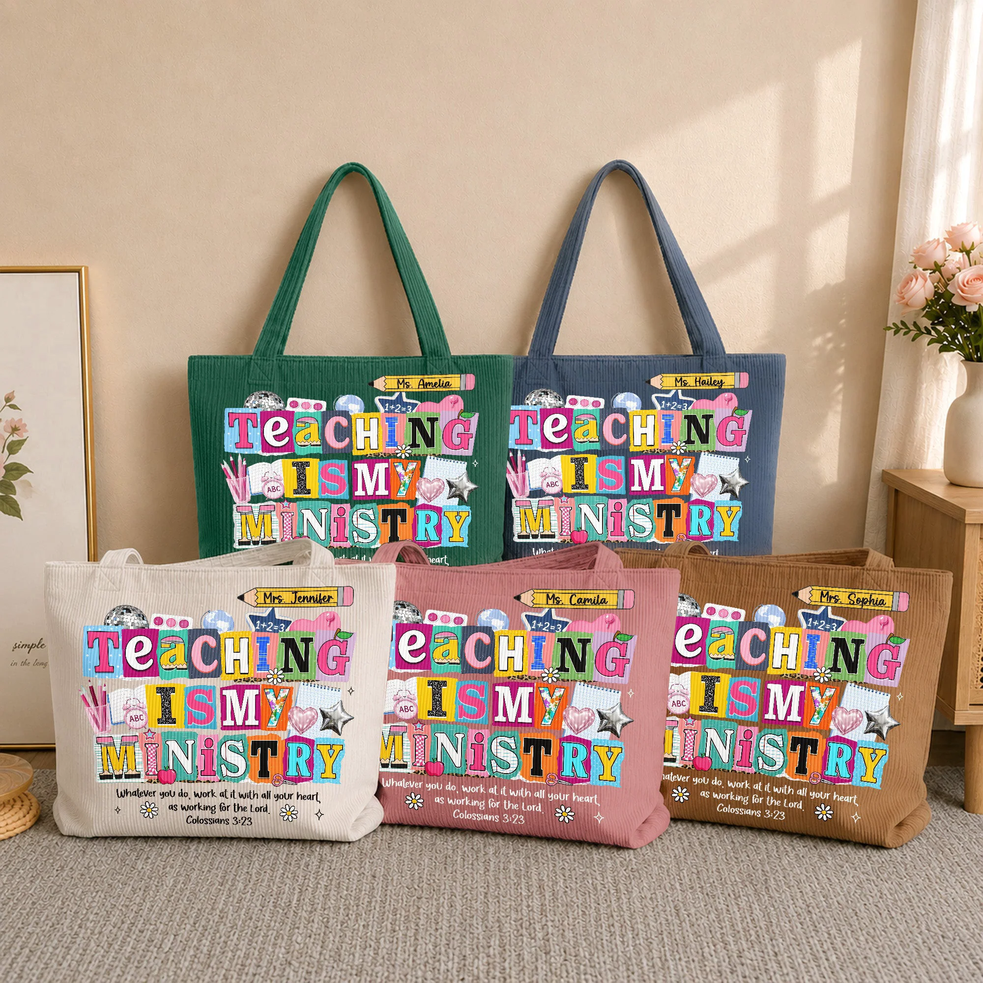 Teaching Is My Ministry - Personalized Tote Bag - Image 2
