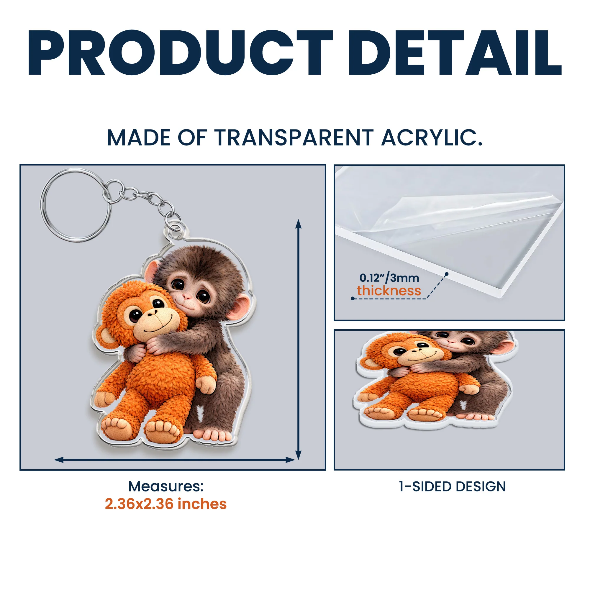 Team Punch, Punch The Abandoned Baby Monkey, Punch Support - Keychain - Image 4