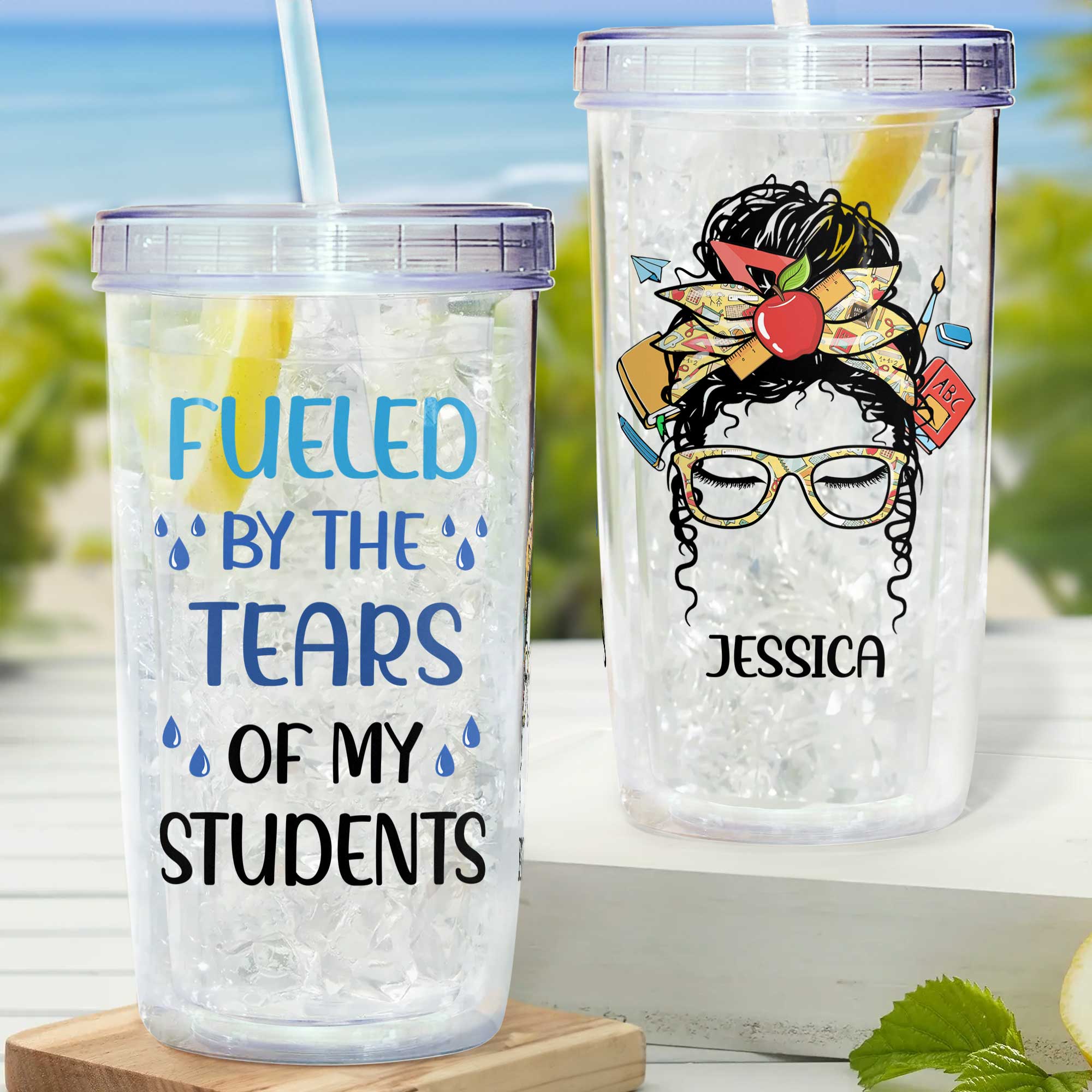 Tears Of My Students - Personalized Acrylic Tumbler With Straw - Image 2