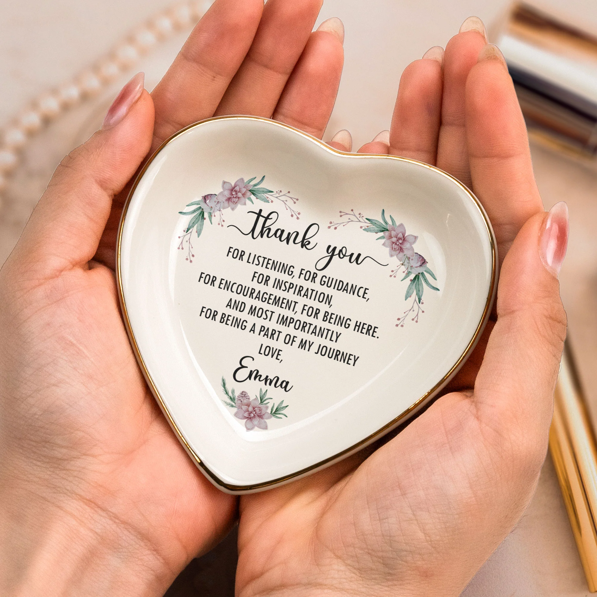 Thank You Christmas Gift - Personalized Ring Dish - Image 2