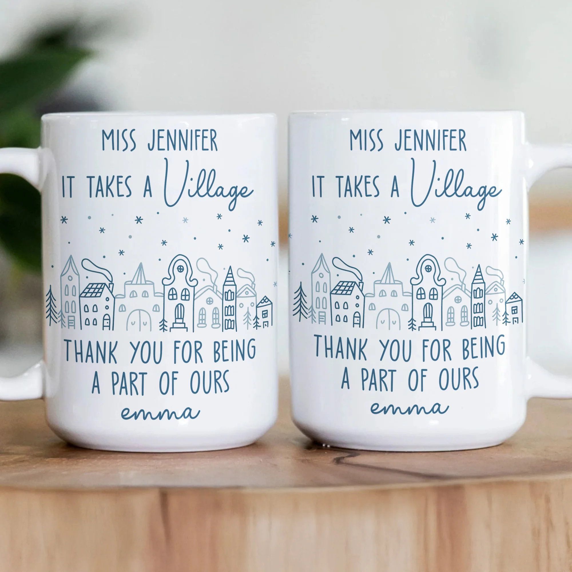 Thank You Exchange Gift For Team, Employee Appreciation It Takes A Village - Personalized Mug - Image 3