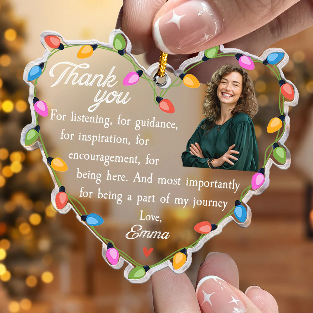 Thank You For Being A Part Of My Journey - Personalized Acrylic Photo Ornament - Image 2