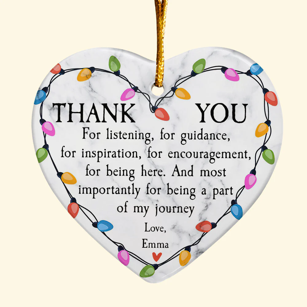 Thank You For Being A Part Of My Journey - Personalized Friends Ornament - Image 4