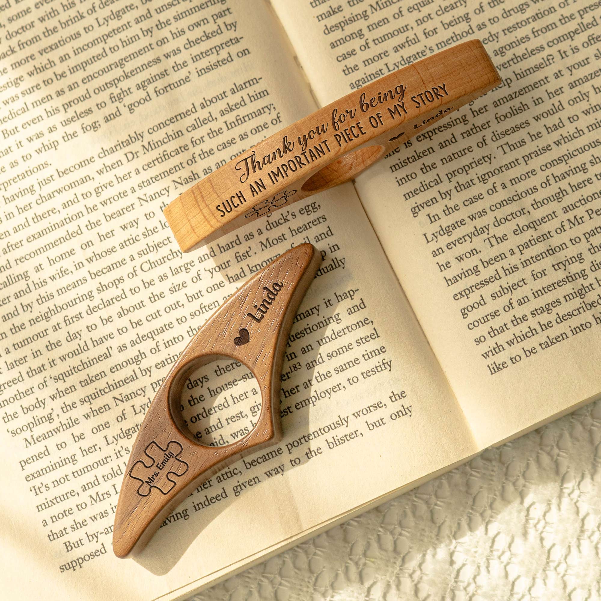 Thank You For Being Important Piece Of My Story - Personalized Book Page Holder - Image 2