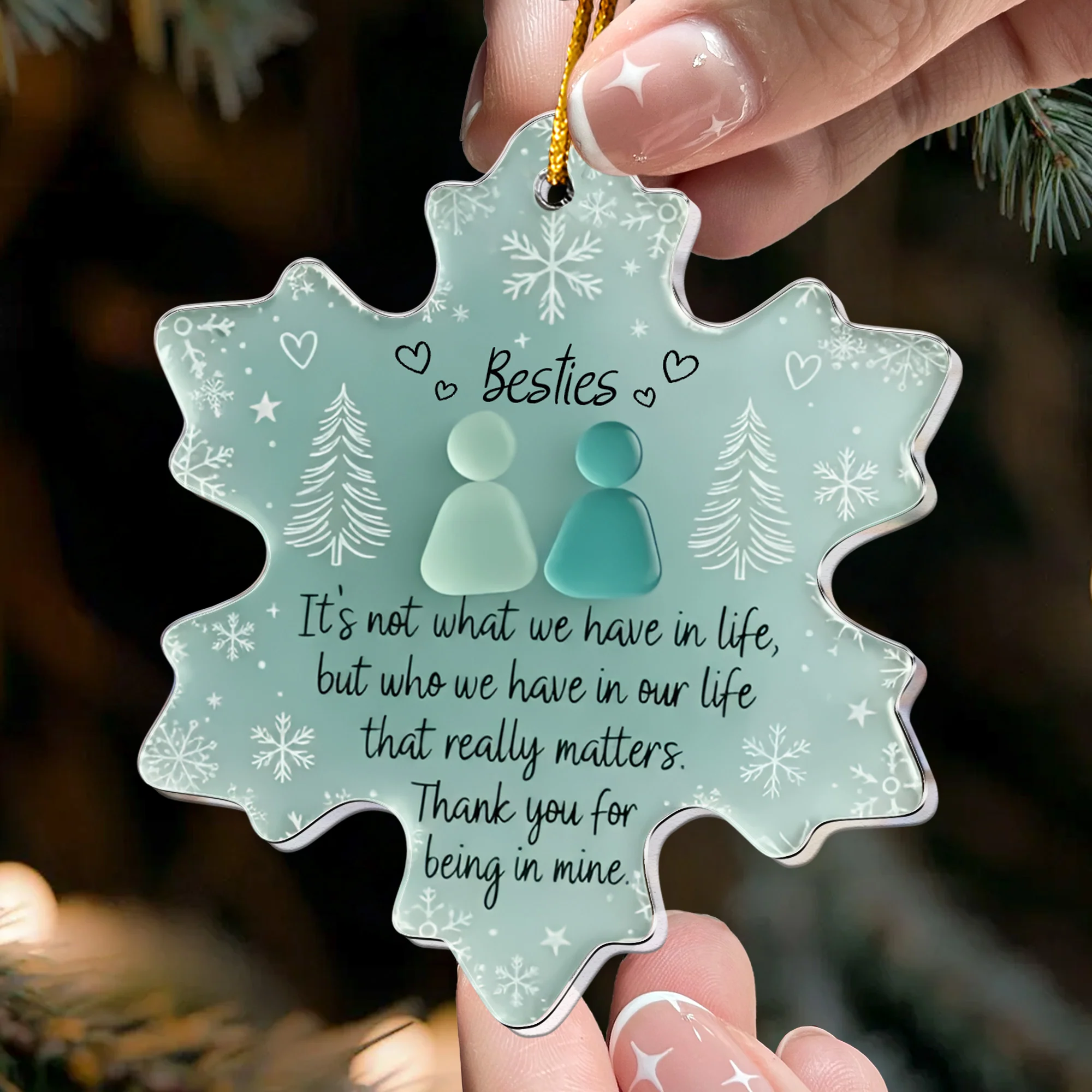 Thank You For Being In Mine 2D Flat Snowflake - Acrylic Ornament - Image 2
