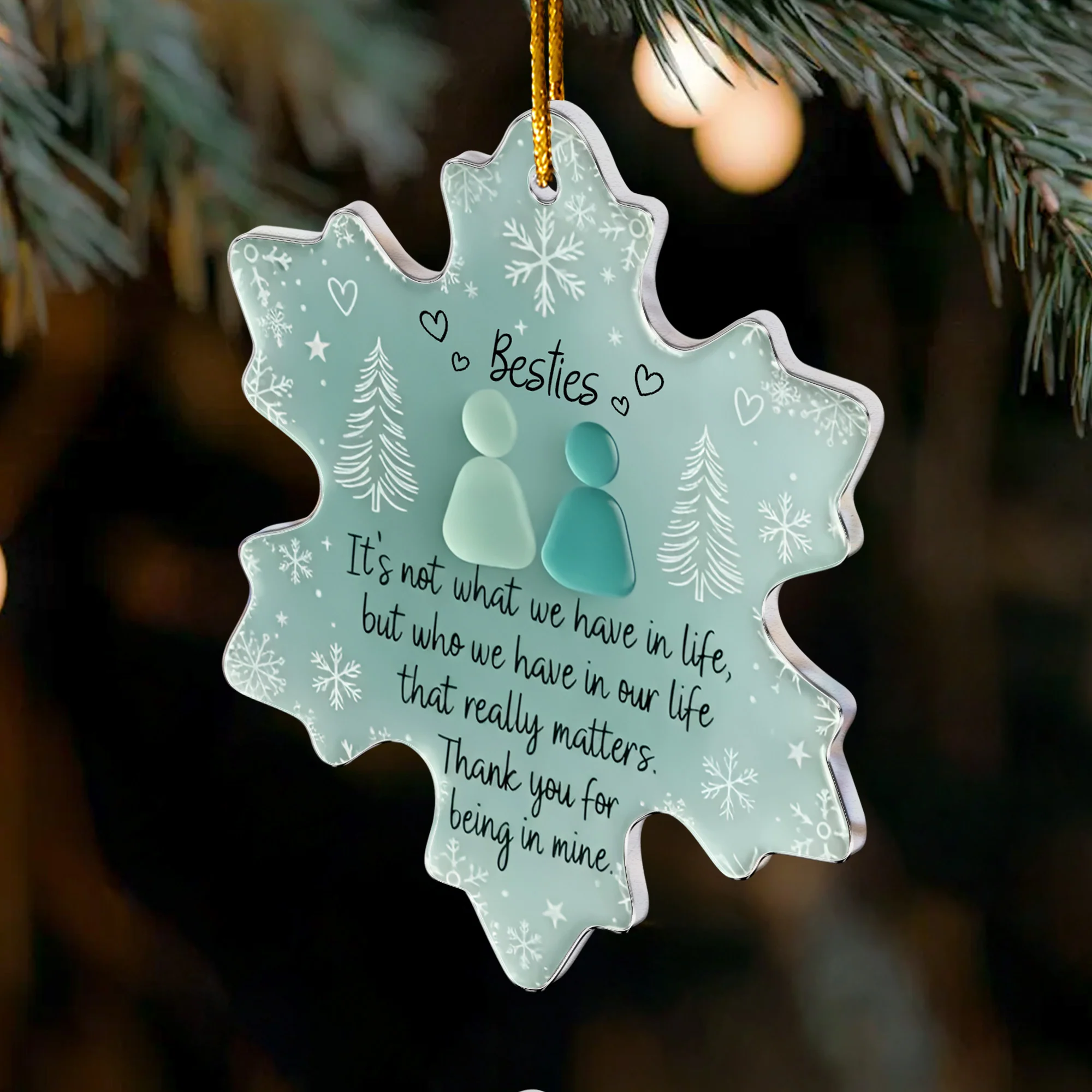 Thank You For Being In Mine 2D Flat Snowflake - Acrylic Ornament - Image 3