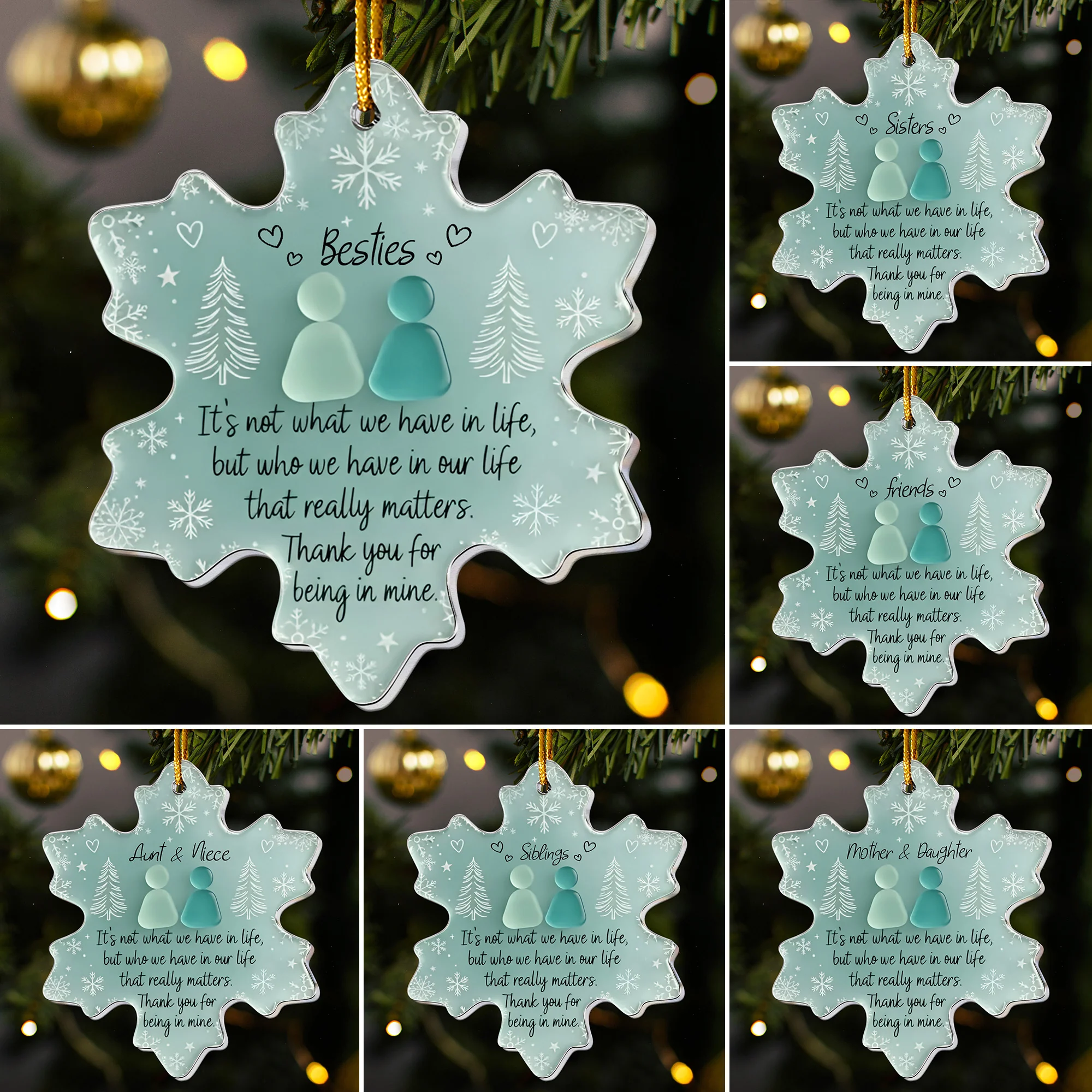 Thank You For Being In Mine 2D Flat Snowflake - Acrylic Ornament - Image 5