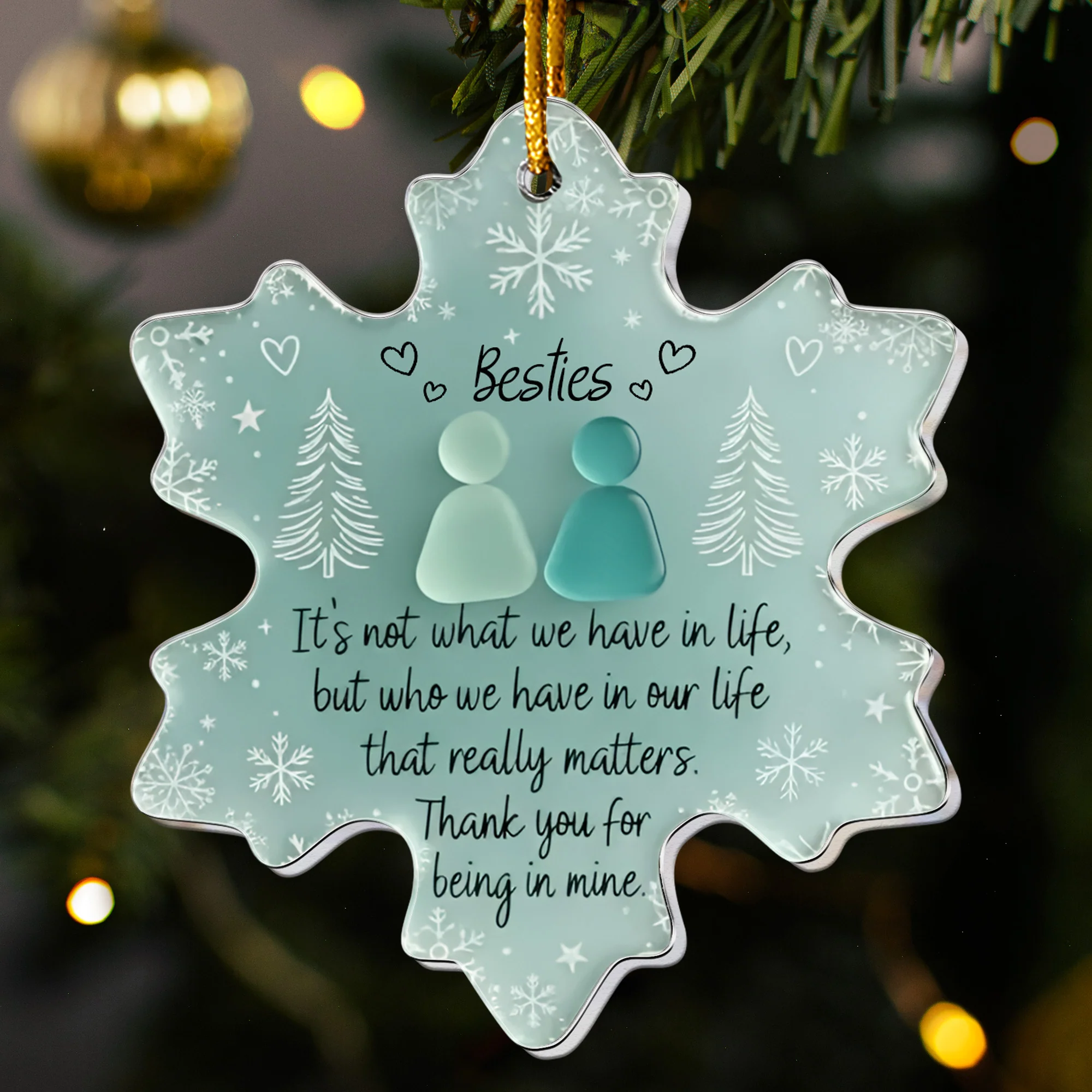 Thank You For Being In Mine 2D Flat Snowflake - Acrylic Ornament - Image 6