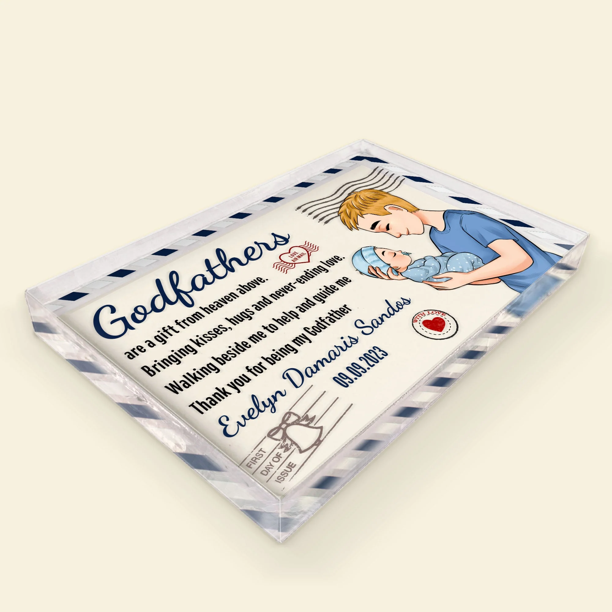 Thank You For Being My Godfather - Personalized Acrylic Plaque - Image 3