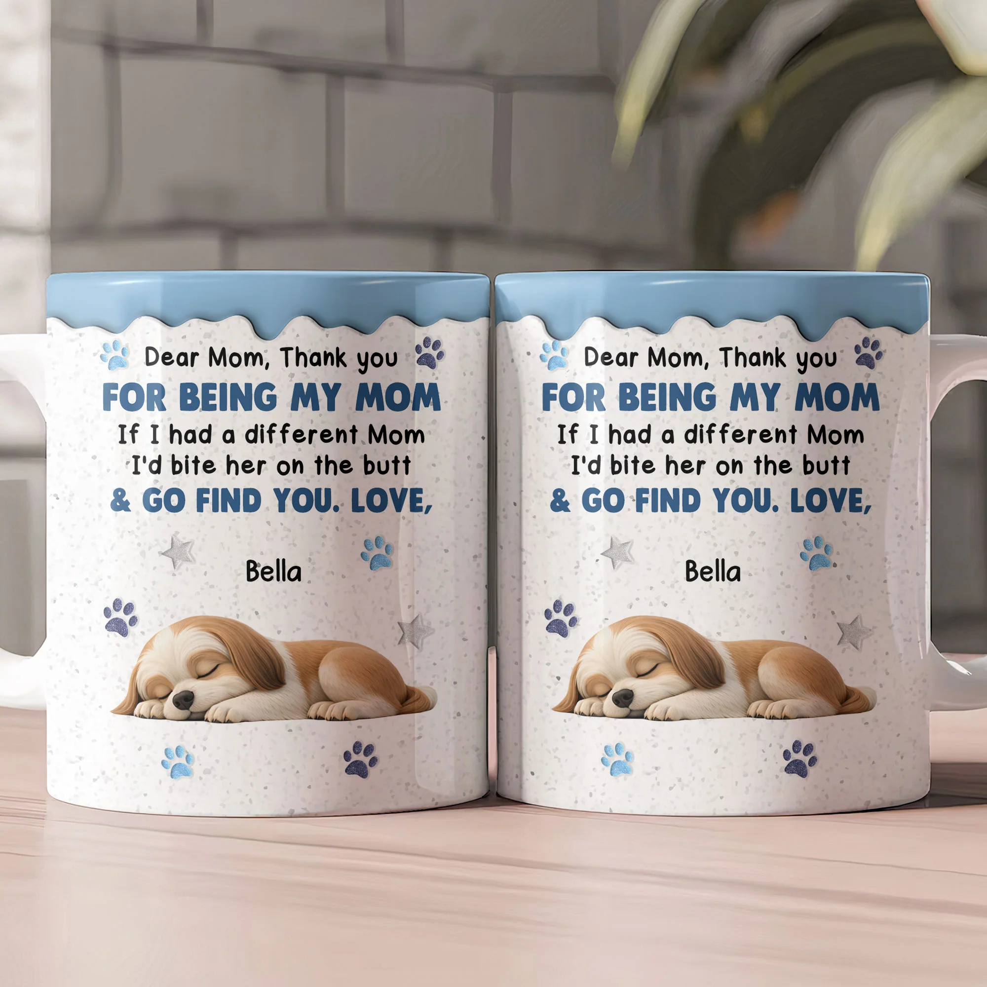 Thank You For Being My Mom - Sleeping Dog - Personalized Mug - Image 3