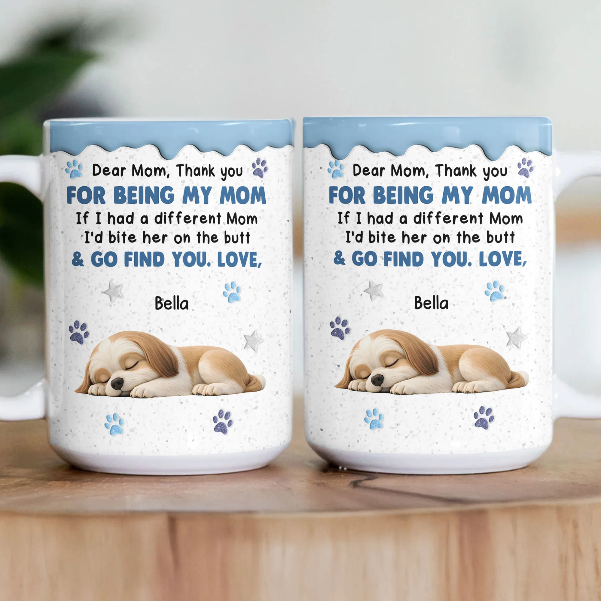 Thank You For Being My Mom - Sleeping Dog - Personalized Mug - Image 5