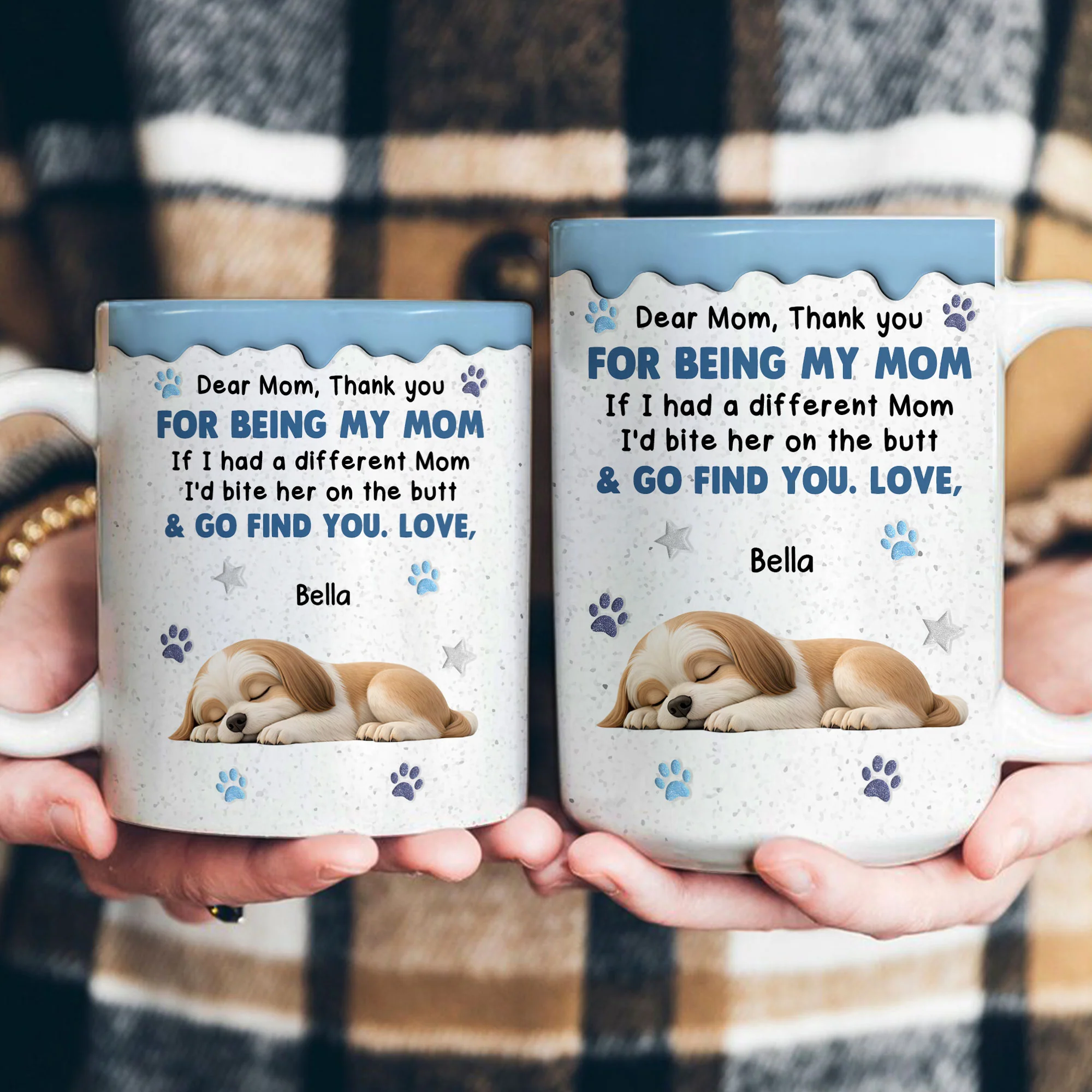 Thank You For Being My Mom - Sleeping Dog - Personalized Mug - Image 6