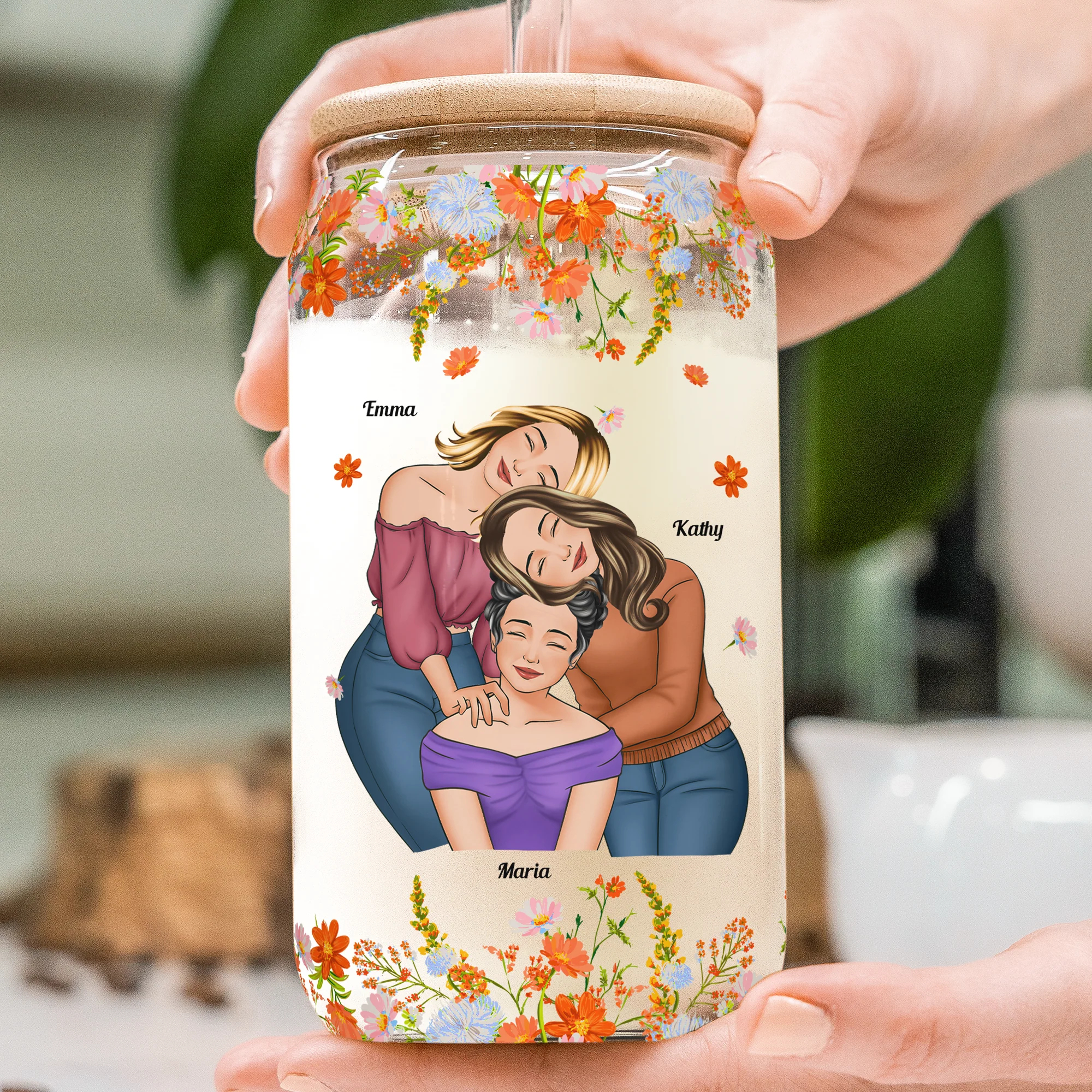 Thank You For Being My Unbiological Sister - Personalized Clear Glass Cup - Image 3