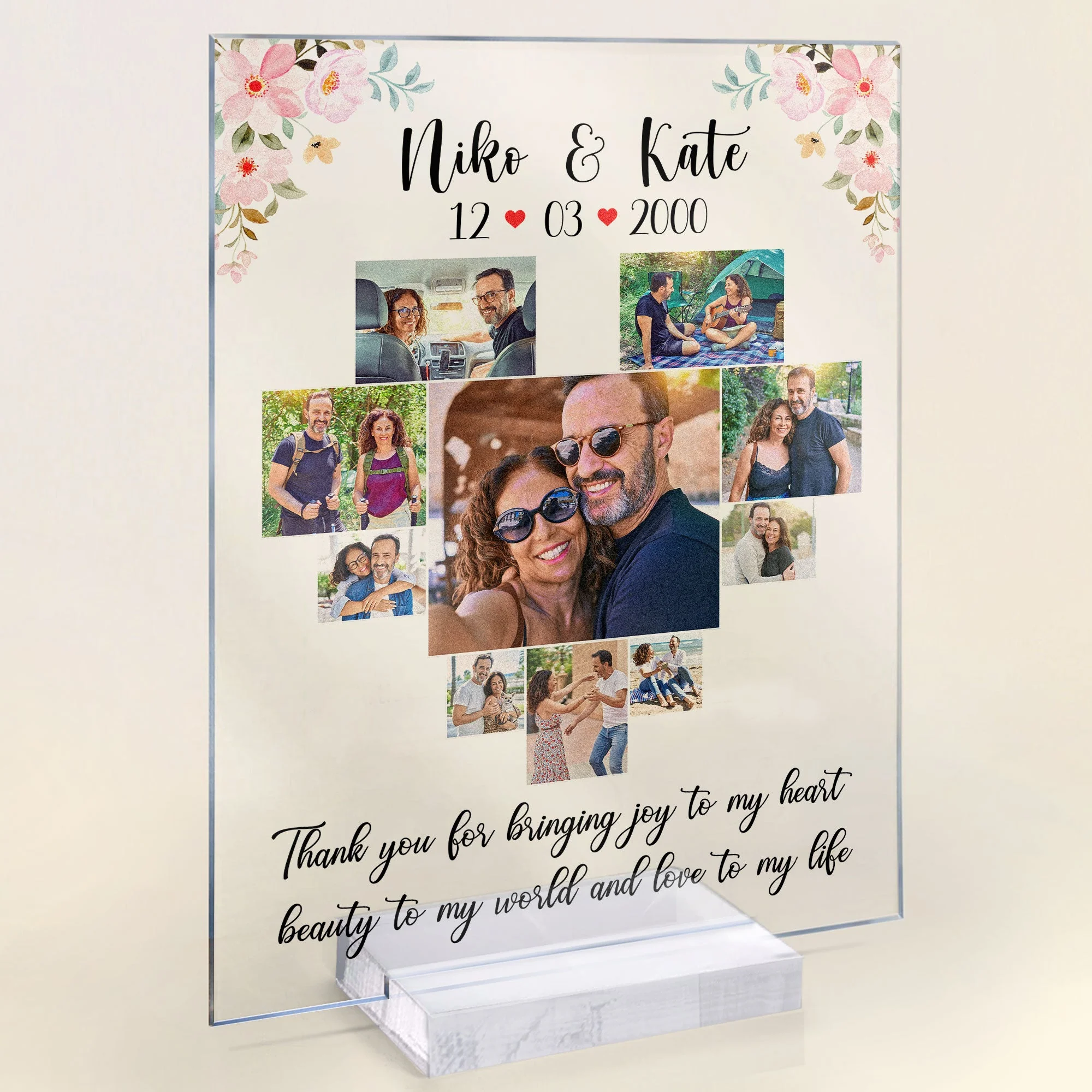 Thank You For Bringing Joy To My Heart - Personalized Acrylic Photo Plaque - Image 4