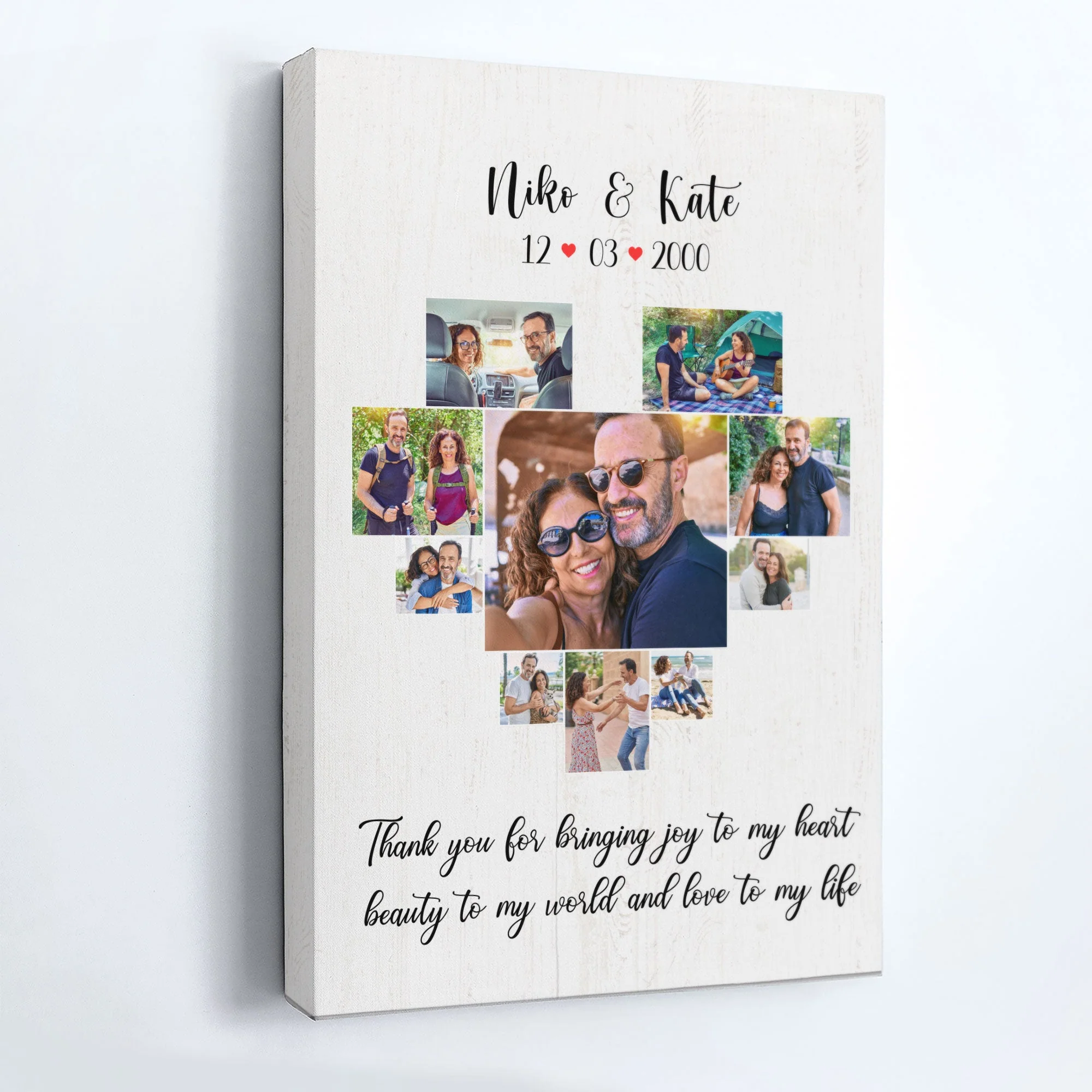 Thank You For Bringing Joy To My Heart - Personalized Photo Wrapped Canvas - Image 2