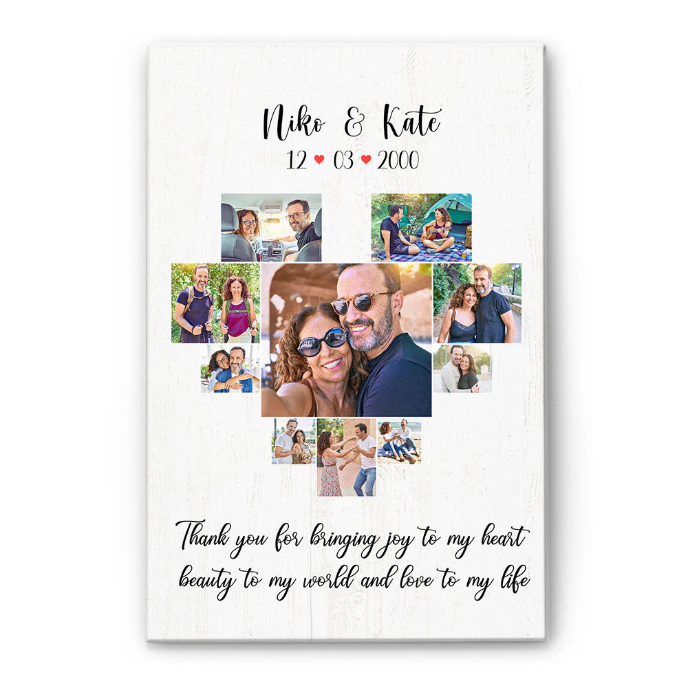 Thank You For Bringing Joy To My Heart - Personalized Photo Wrapped Canvas - Image 6